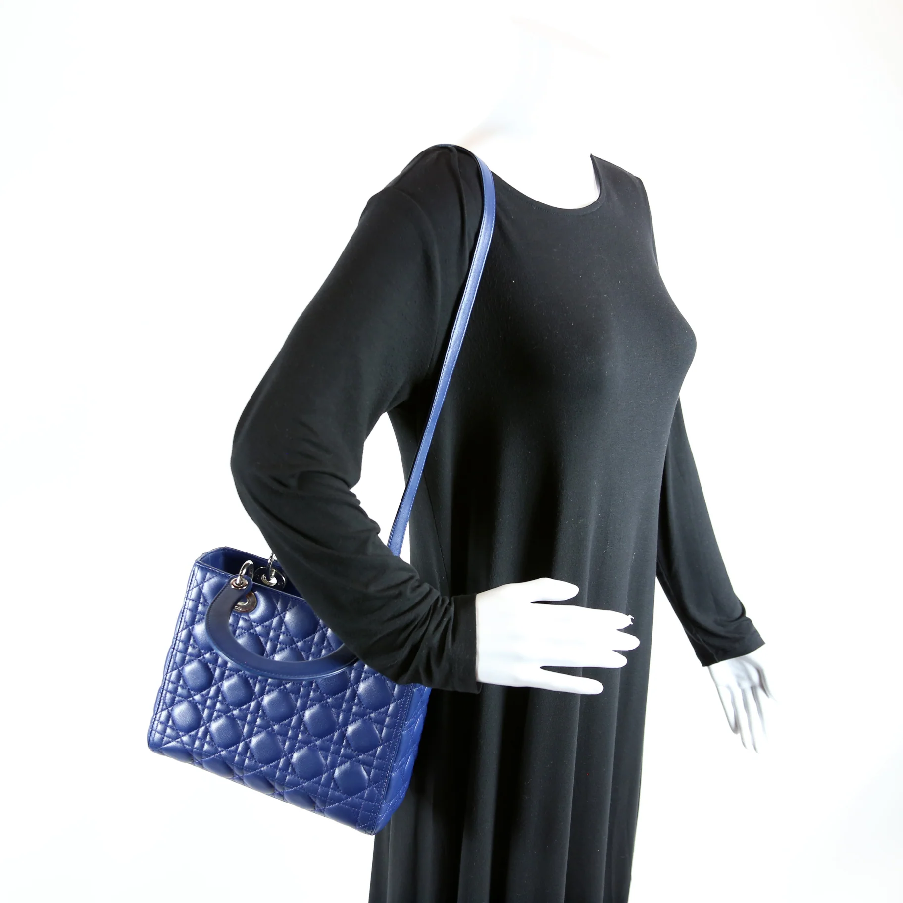 Lady Dior Medium Lambskin Blue - Image 13