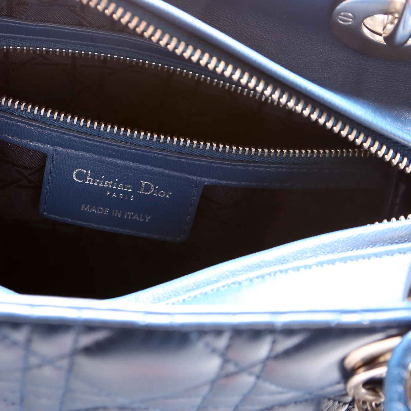 Lady Dior Medium Lambskin Blue - Image 7