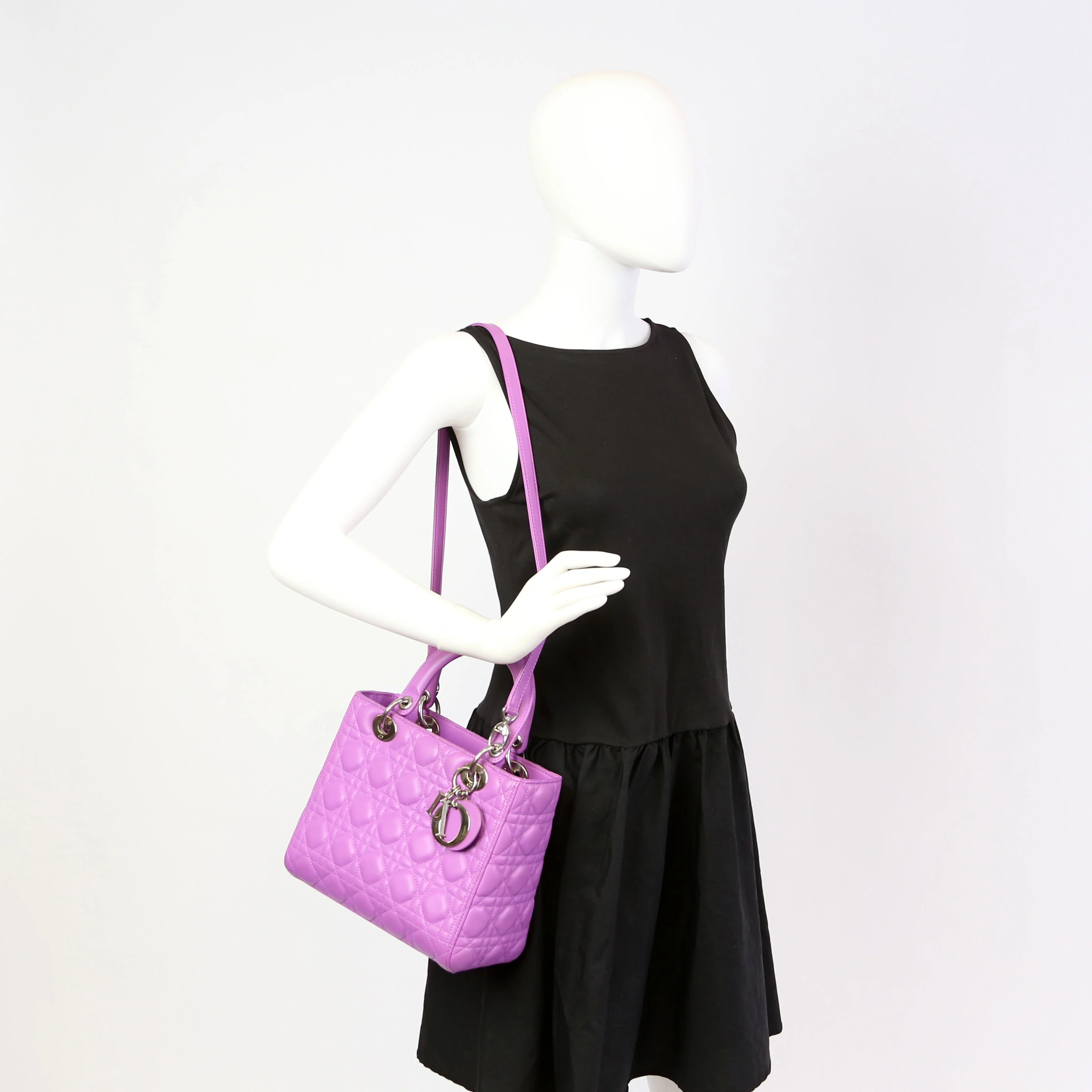 Lady Dior Medium Lambskin Purple - Image 16