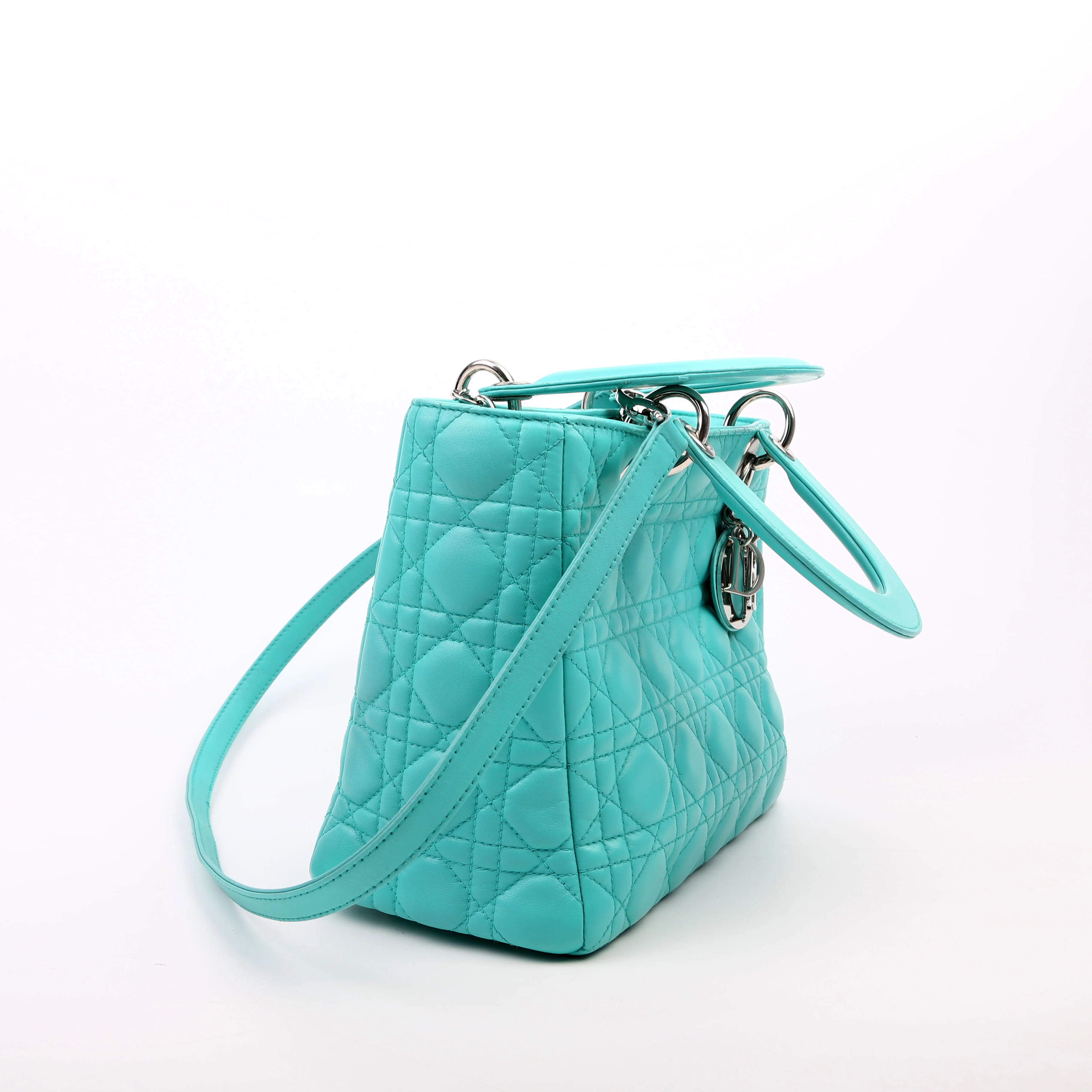 Lady Dior Medium Lambskin Teal - Image 2