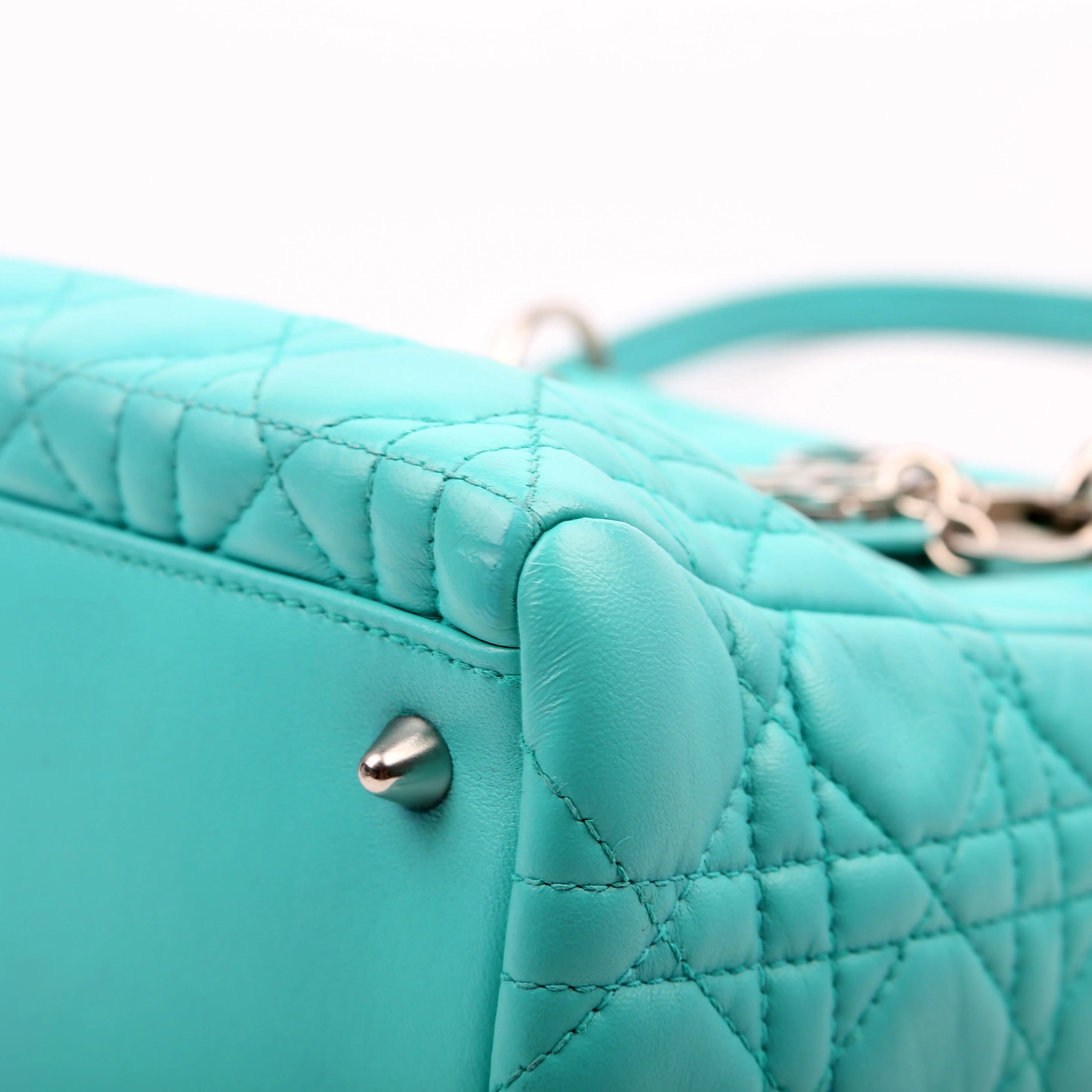 Lady Dior Medium Lambskin Teal - Image 6