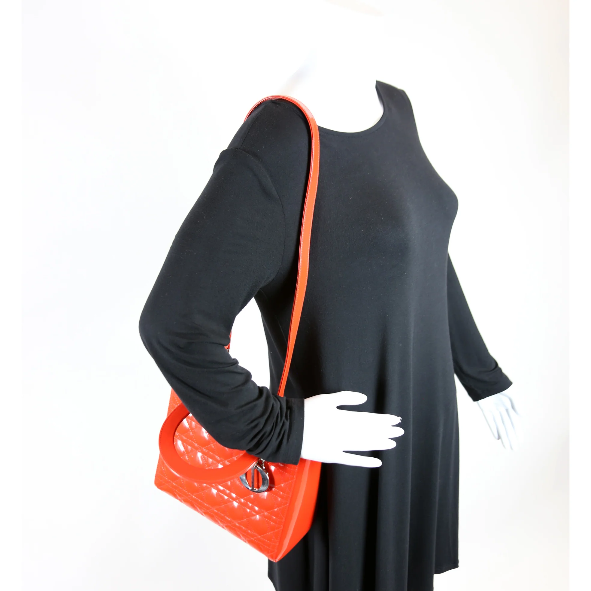 Lady Dior Medium Patent Orange - Image 10