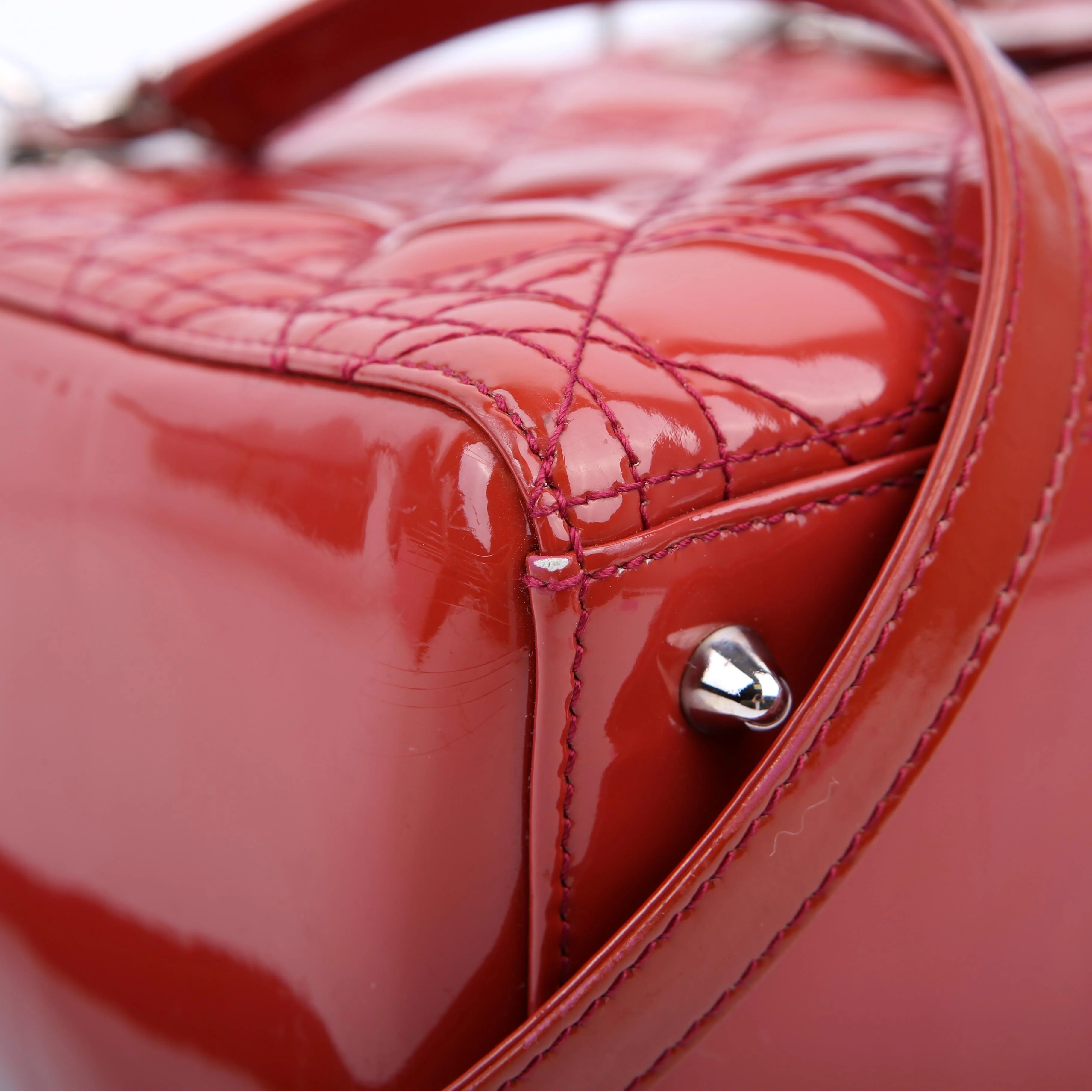 Lady Dior Medium Patent Red - Image 5