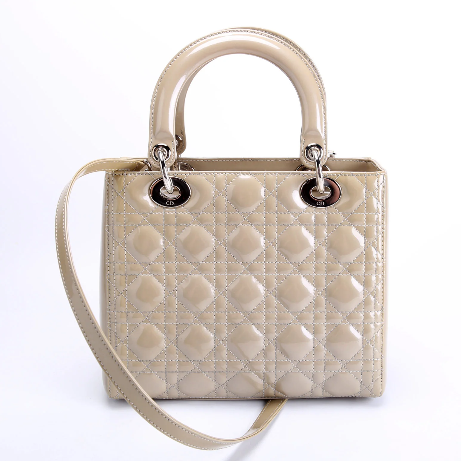 Lady Dior Medium Patent Taupe - Image 3