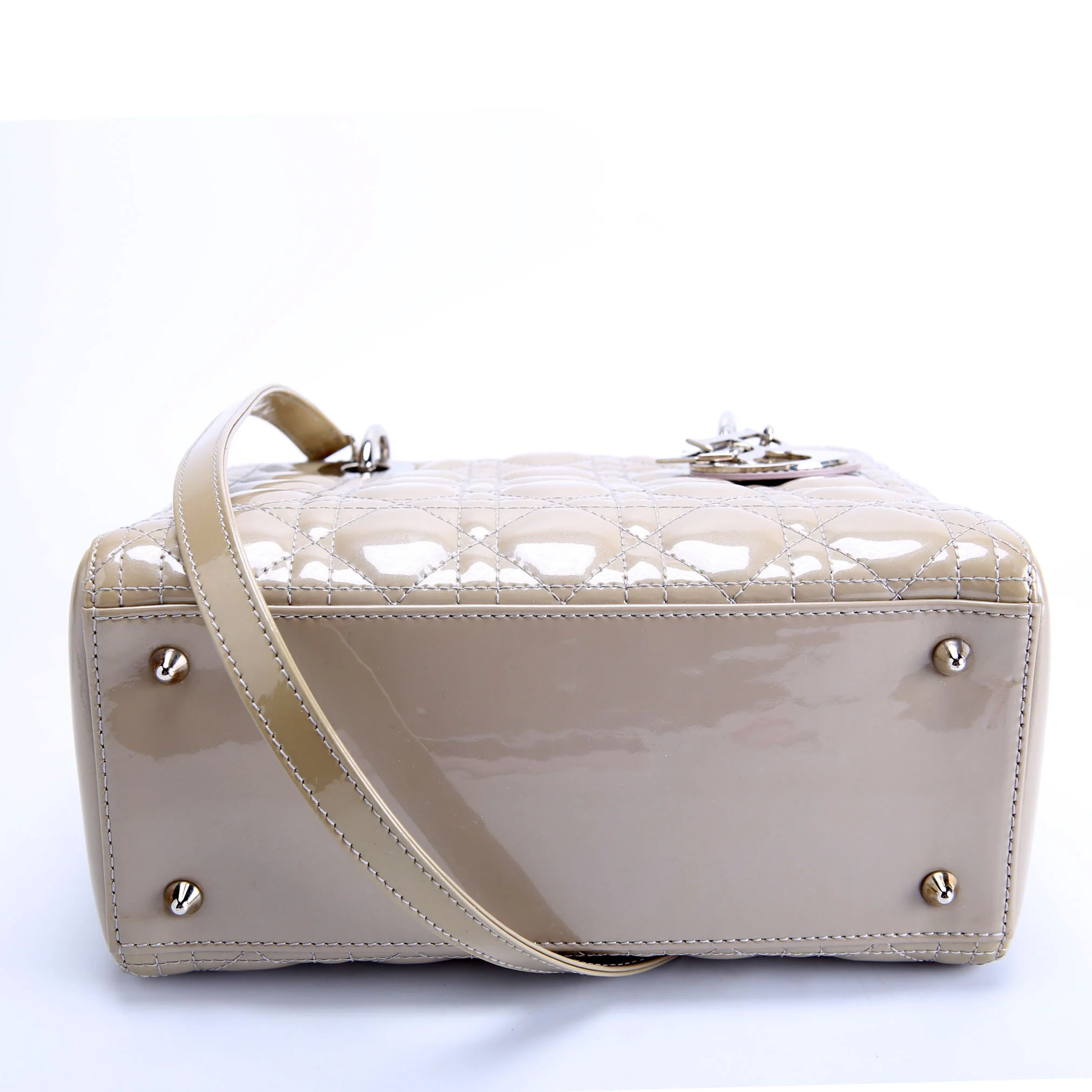 Lady Dior Medium Patent Taupe - Image 4