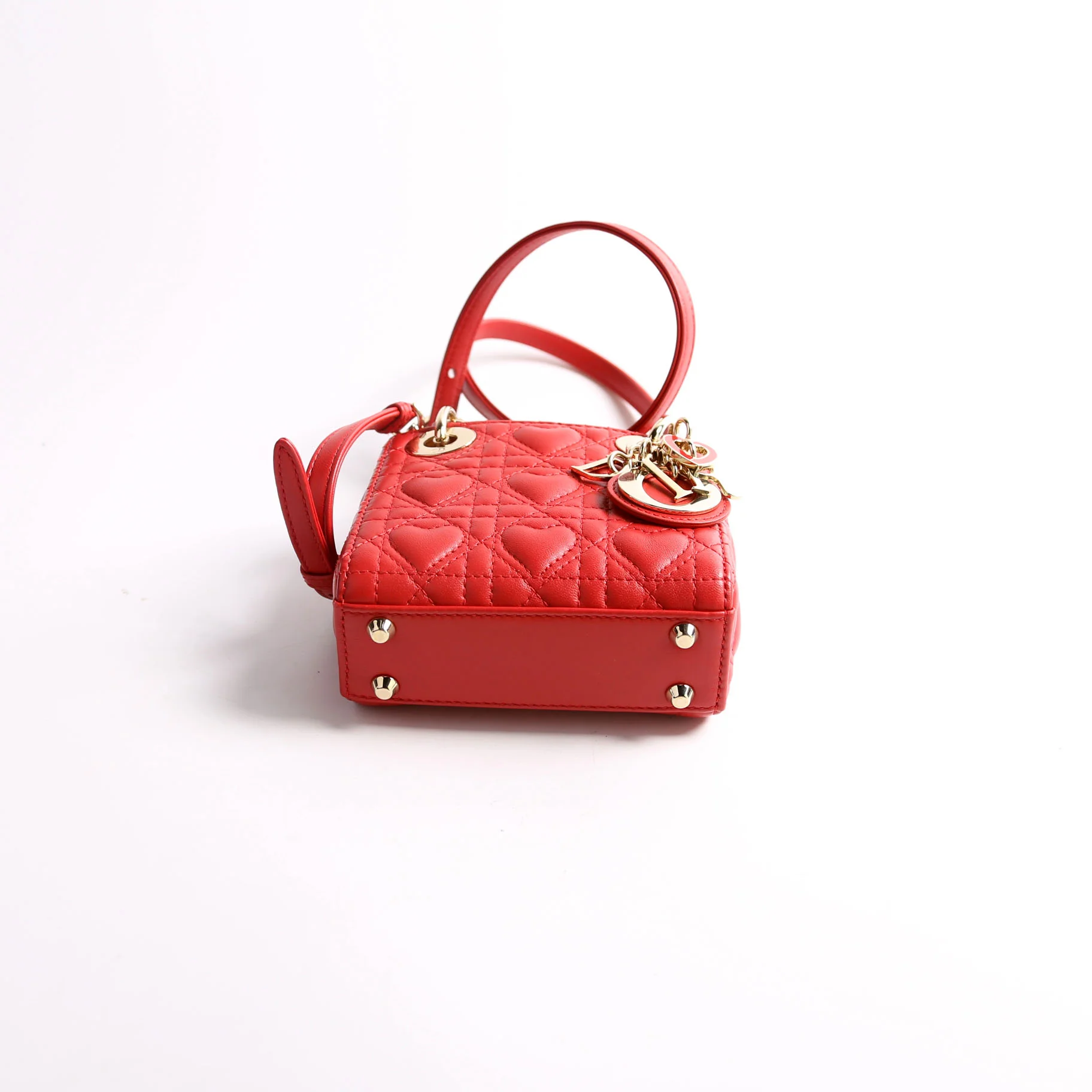Lady Dior Micro Dioramour Cannage Red - Image 3