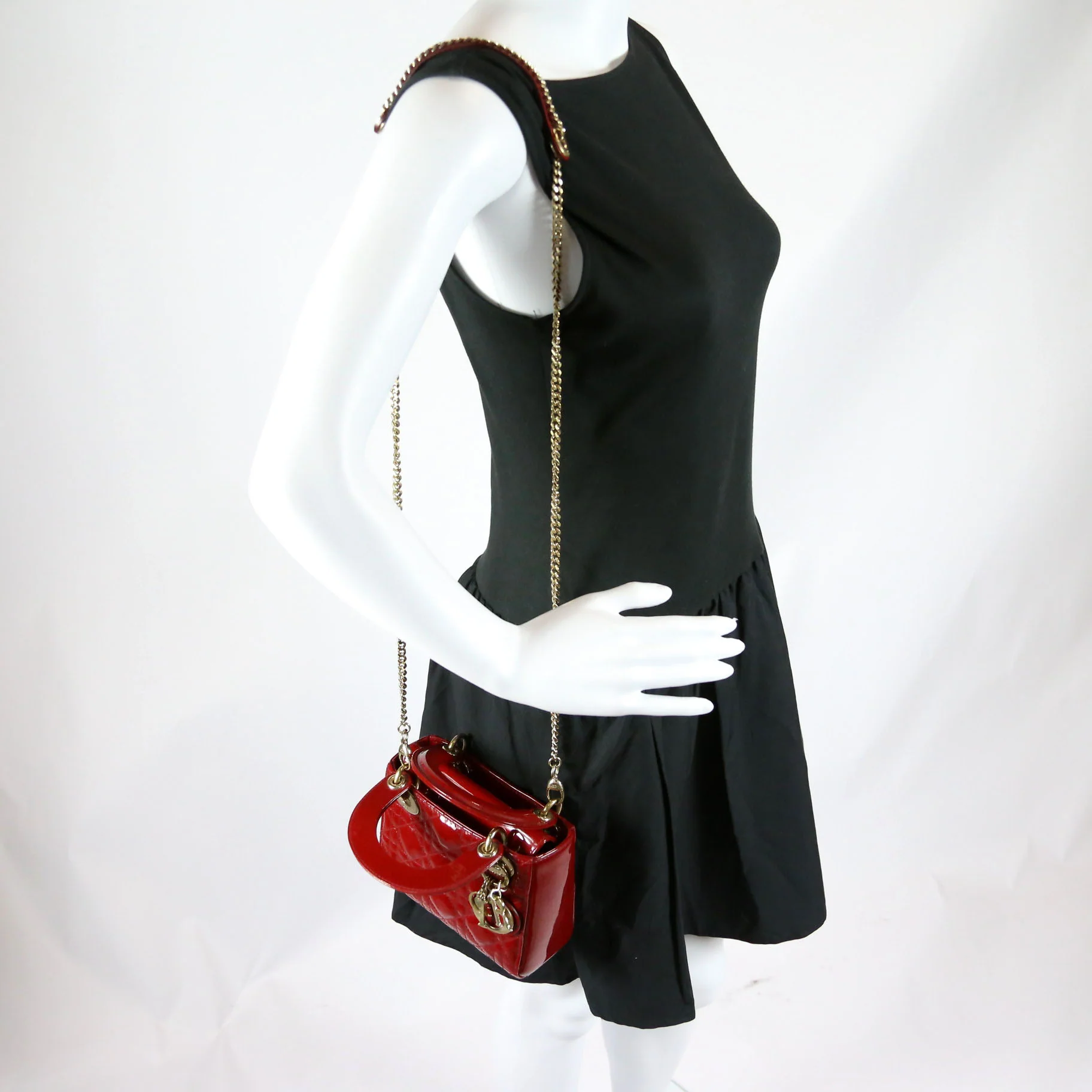 Lady Dior Mini Patent Red - Image 9