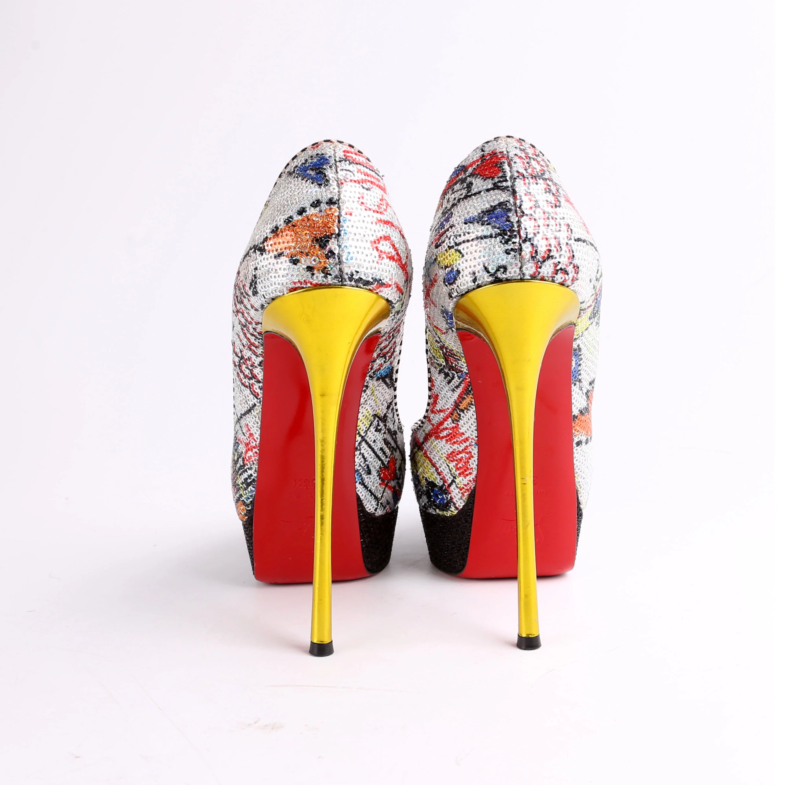 Lady Peep Glitter Pumps Size 38.5 - Image 3