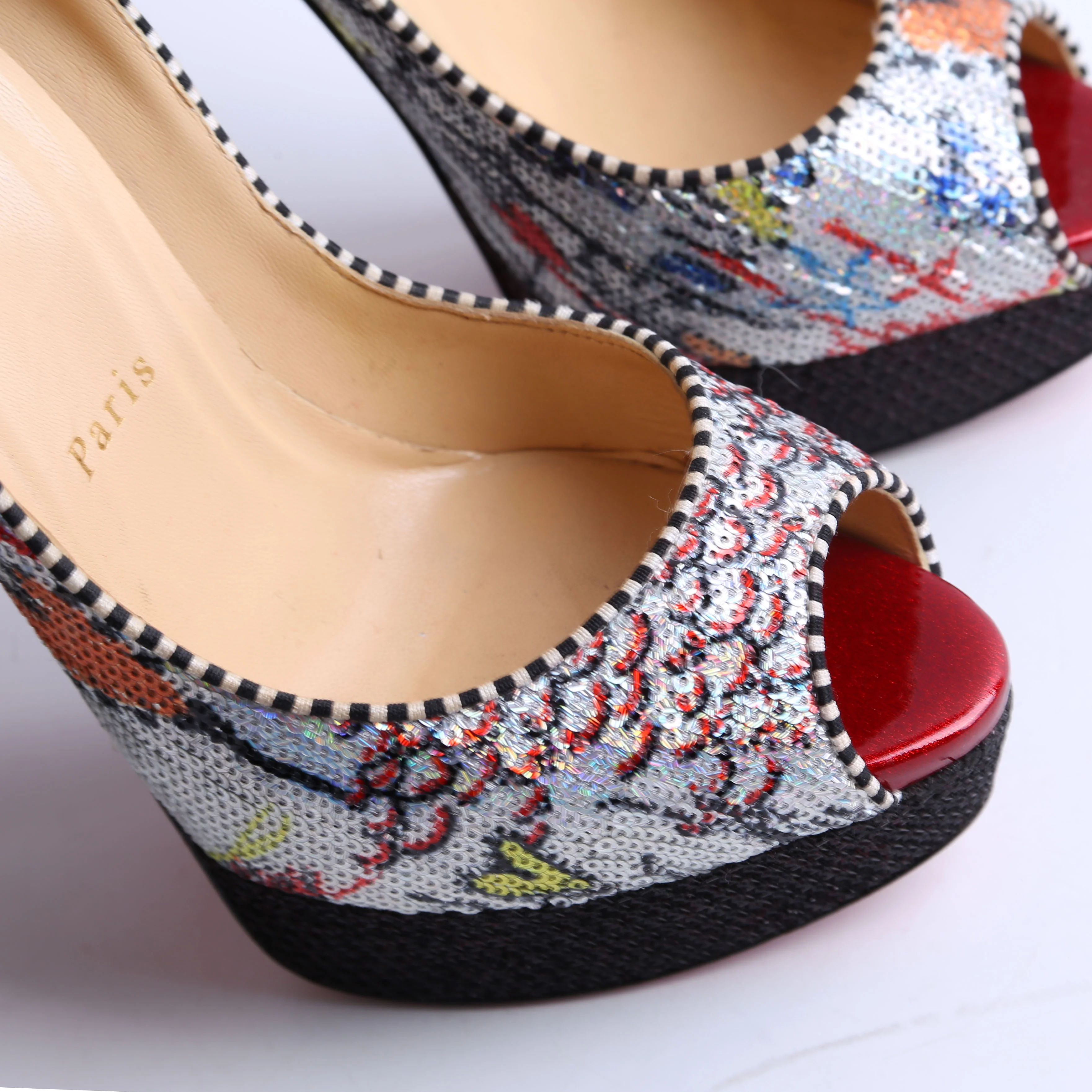 Lady Peep Glitter Pumps Size 38.5 - Image 9