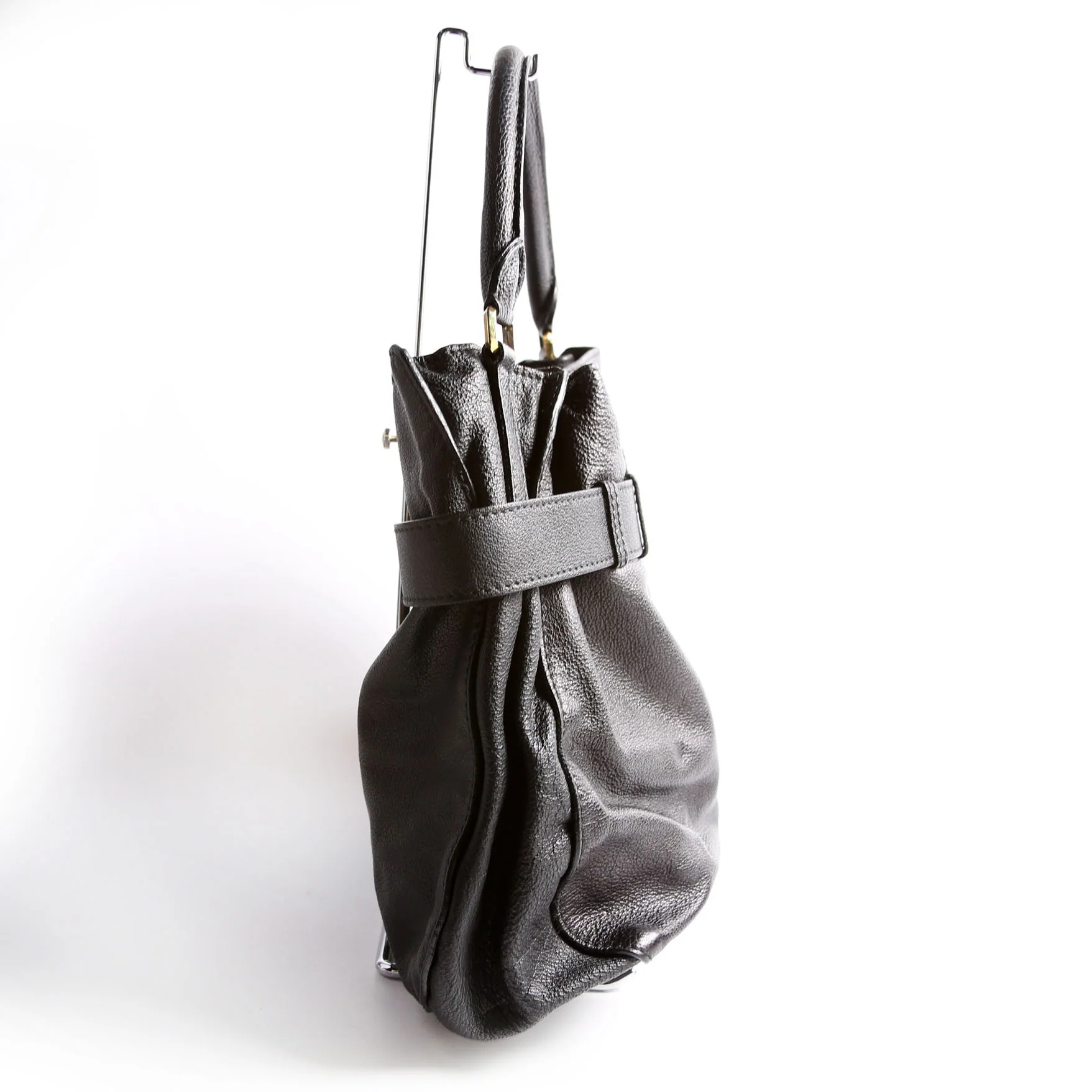 Lambert Leather Belted Hobo Black - Image 4