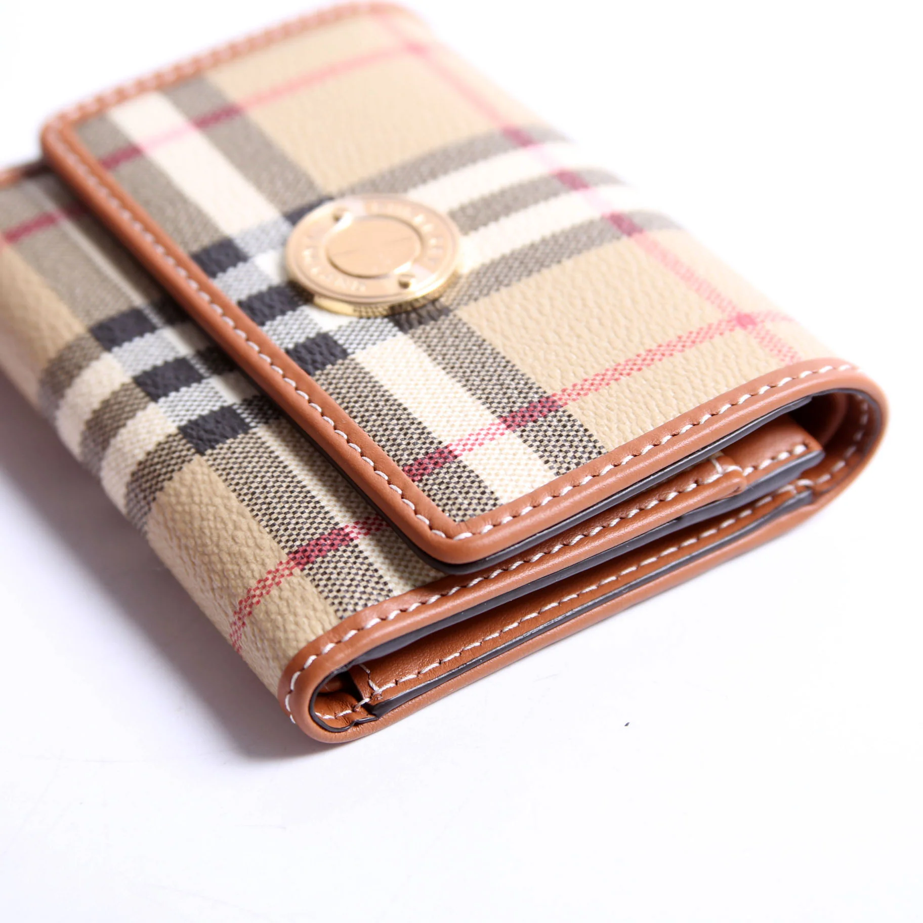 Lancaster Check Trifold Wallet Brown - Image 5