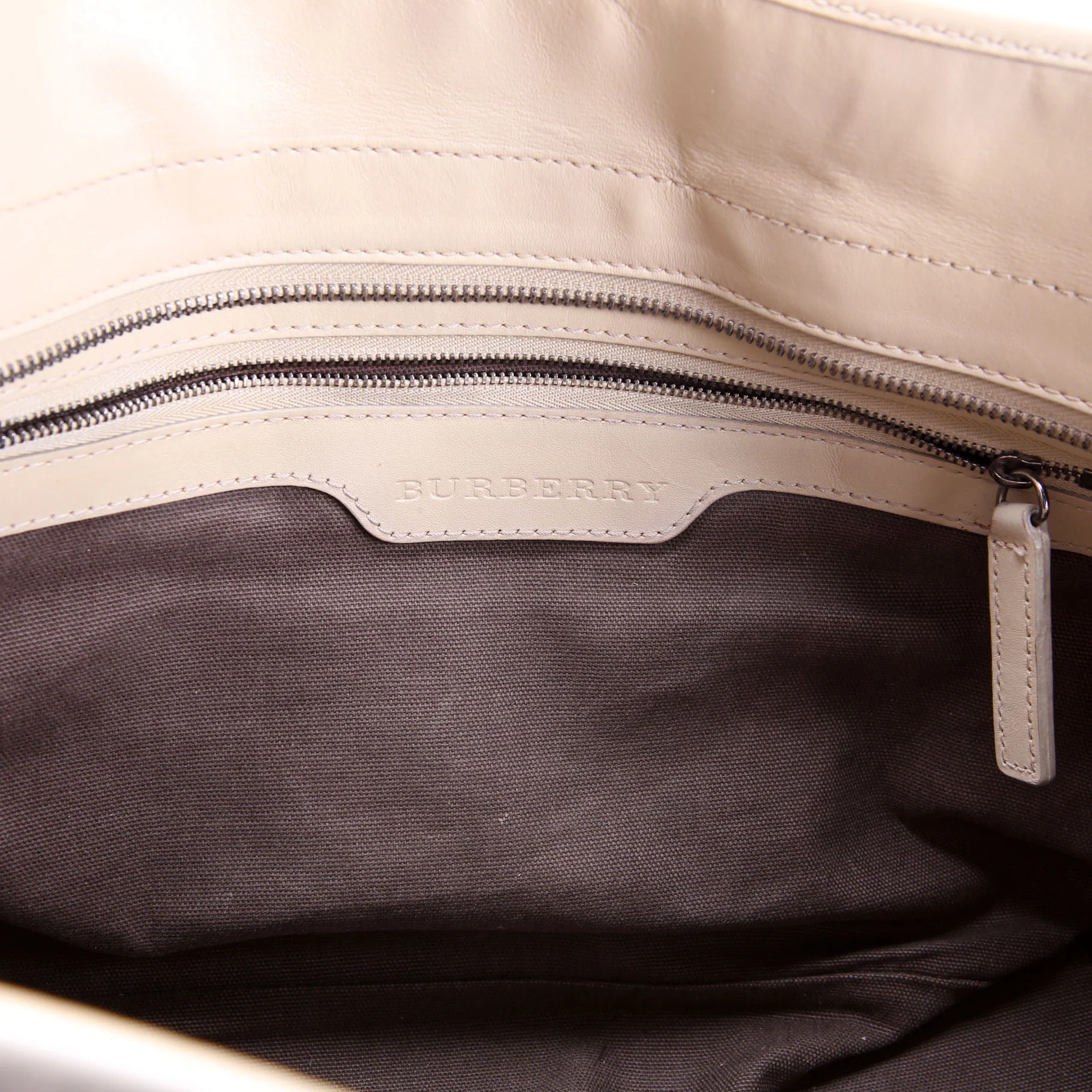 Large Smoked Check Tote Beige - Image 9