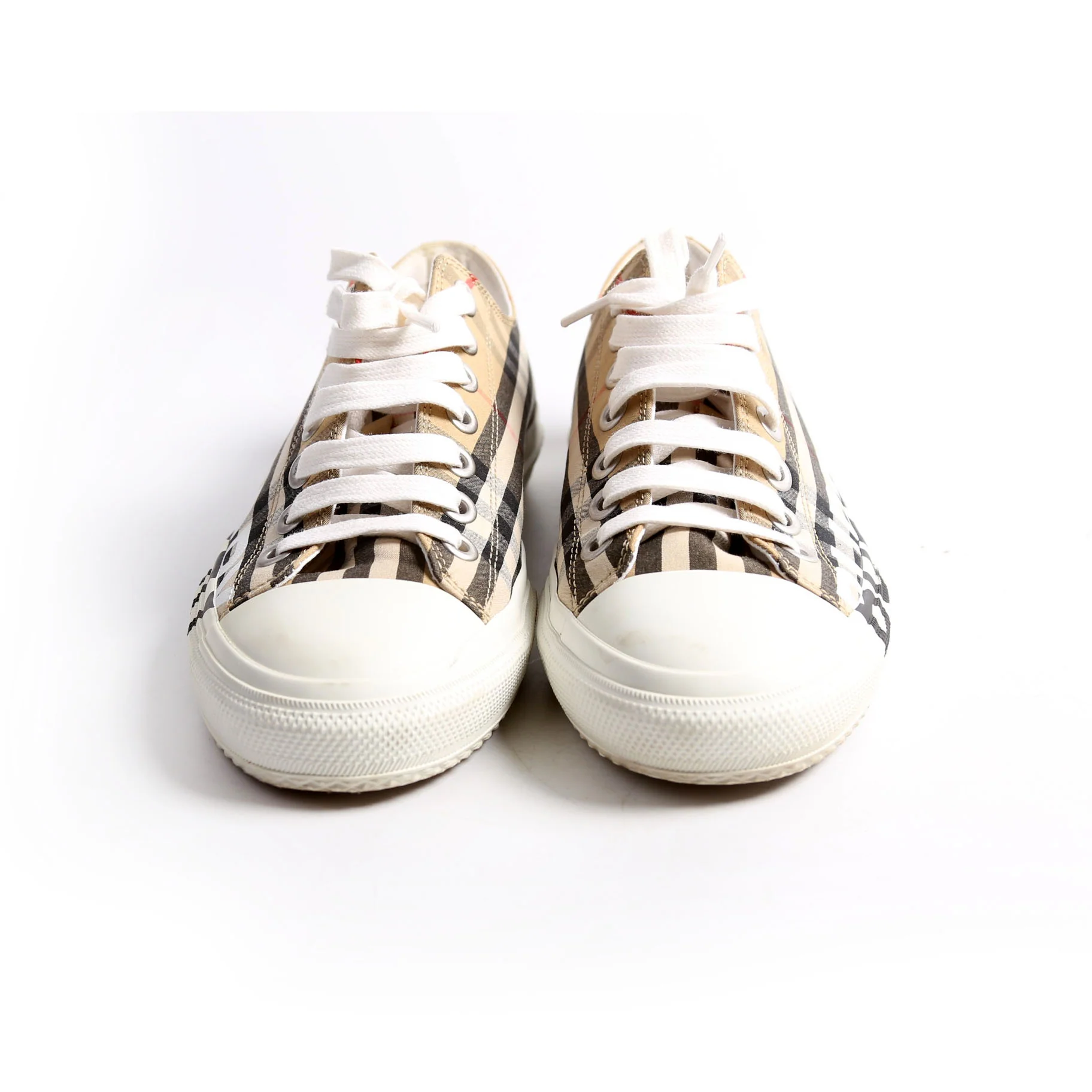Larkhall Vintage Check Sneakers Size 38.5 Brown/Black/White - Image 2