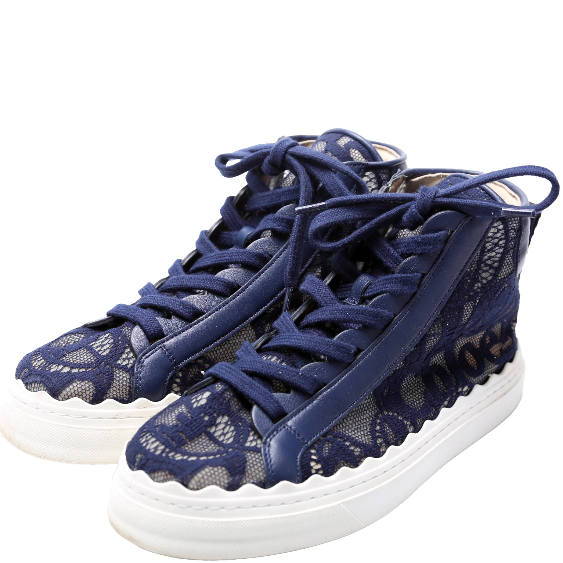 Lauren Lace Hightop Sneakers Size 39