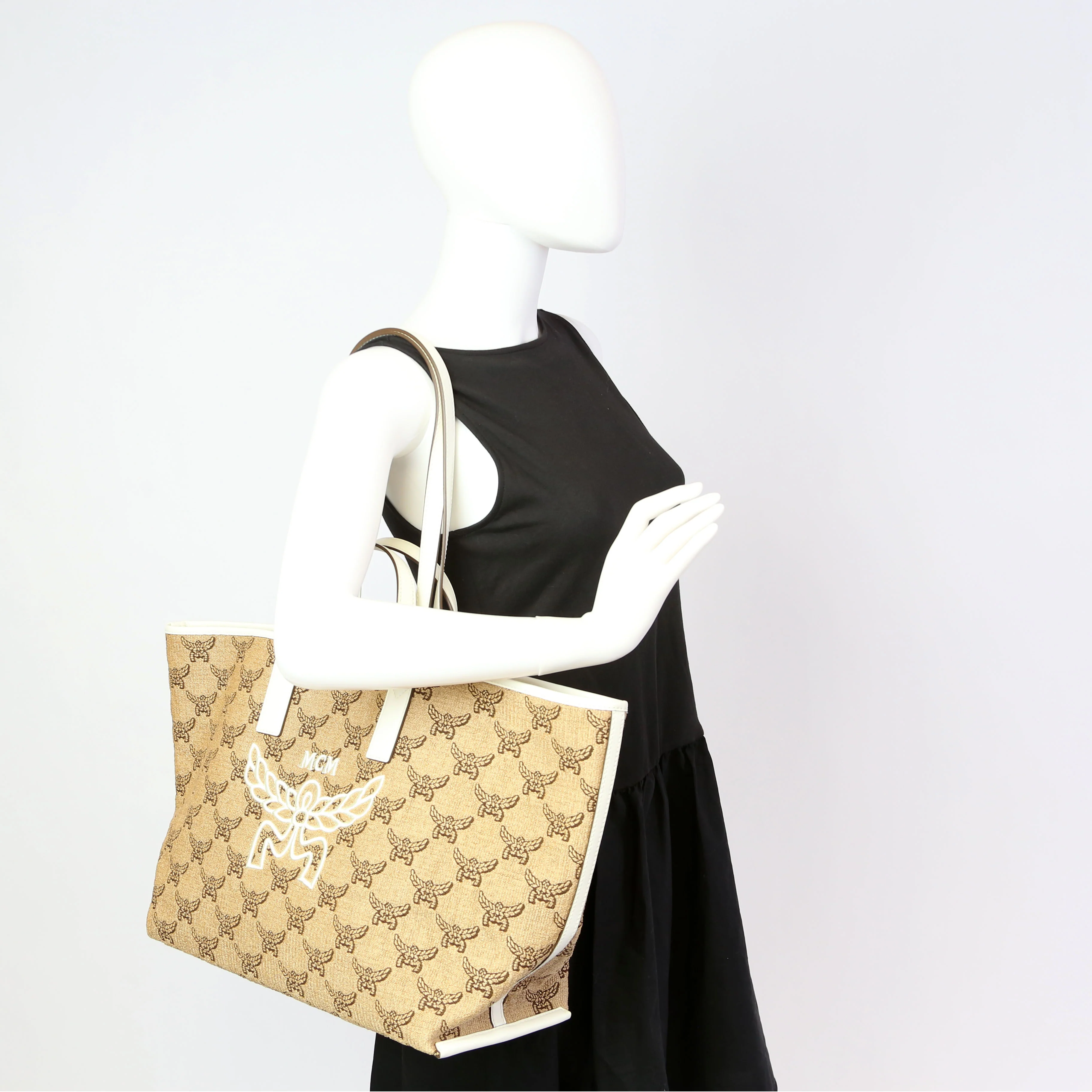 Lauretos Himmel Raffia Shopper Tan/White - Image 12