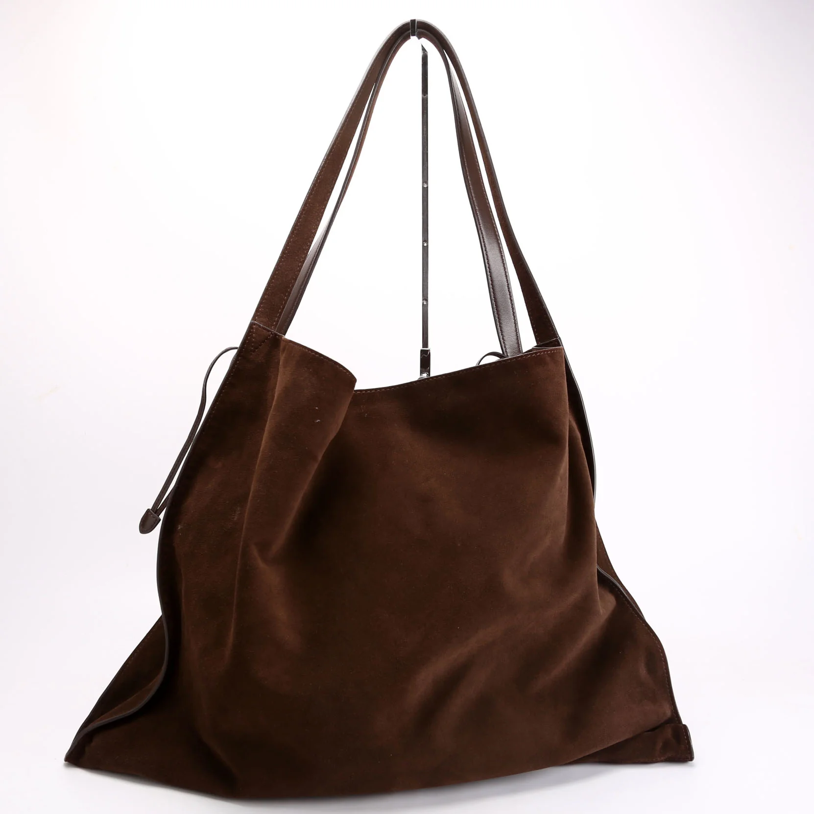 Le 54 Suede Drawstring Tote Brown - Image 3