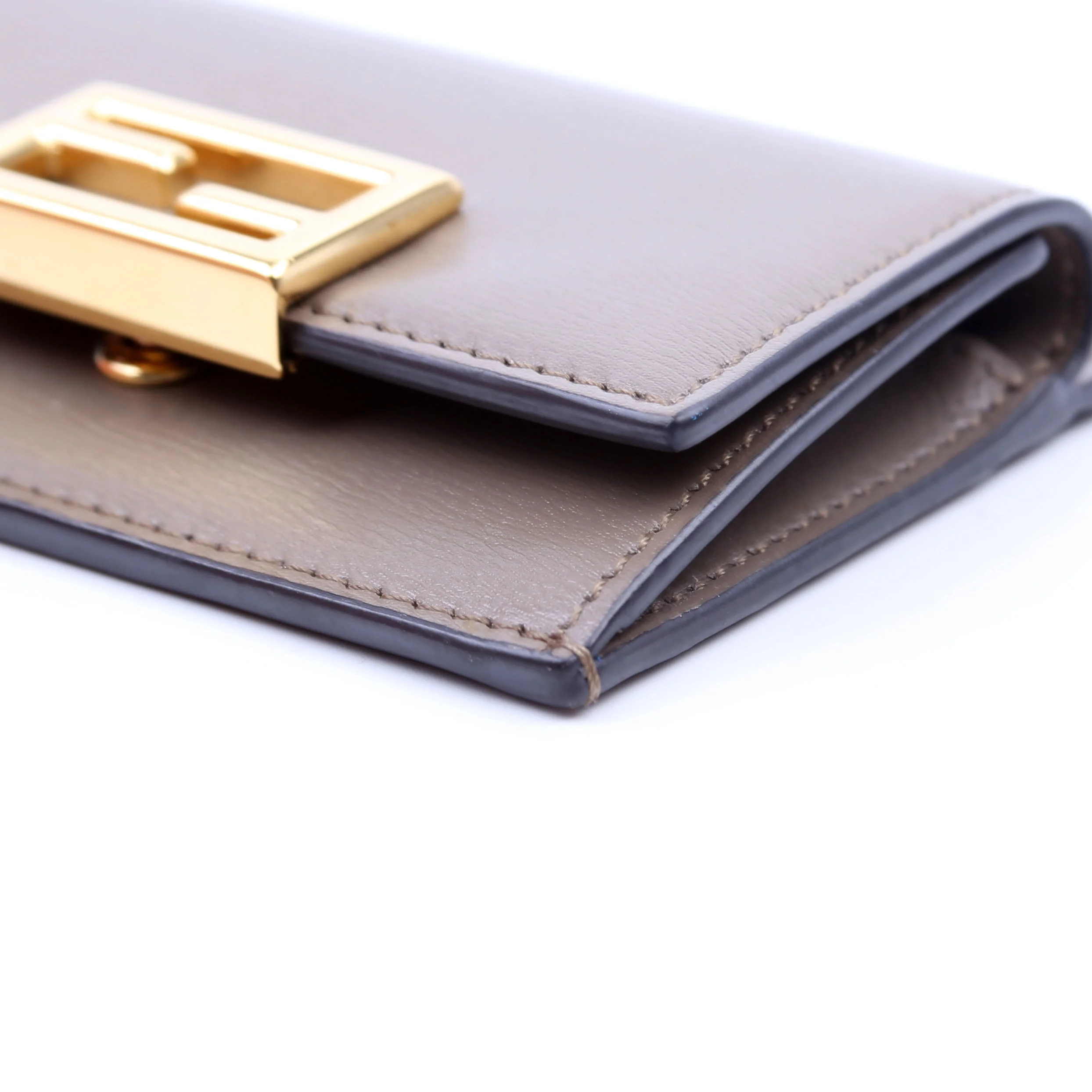 Leather Baguette Card Holder Taupe - Image 7