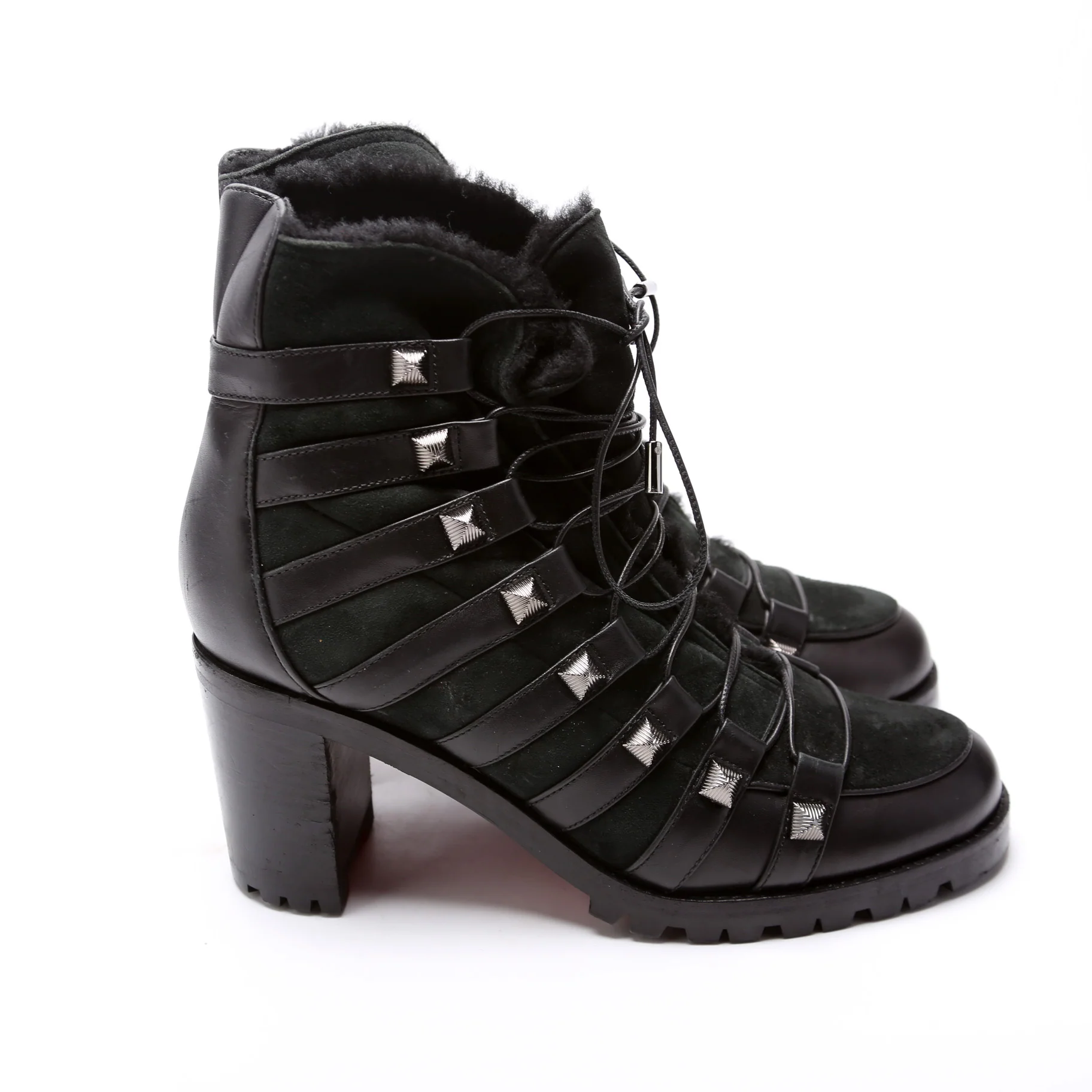 Leather Combat Boots Size 39 - Image 3