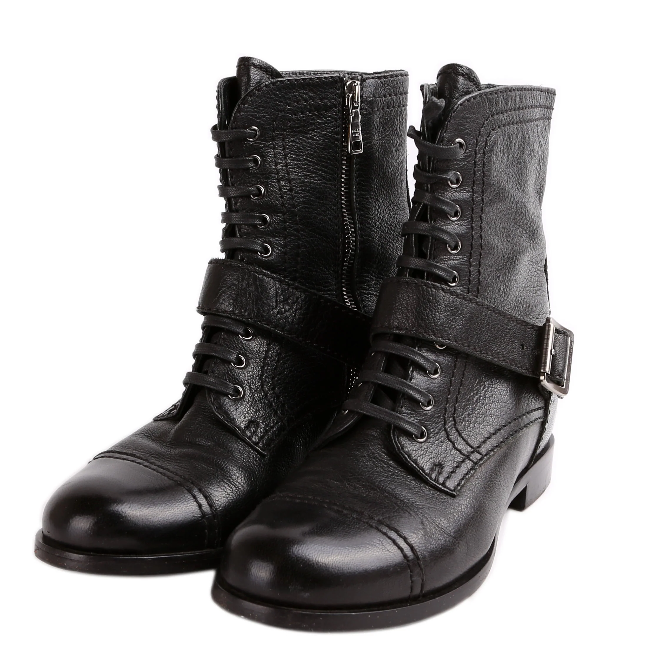 Leather Combat Boots Size 39