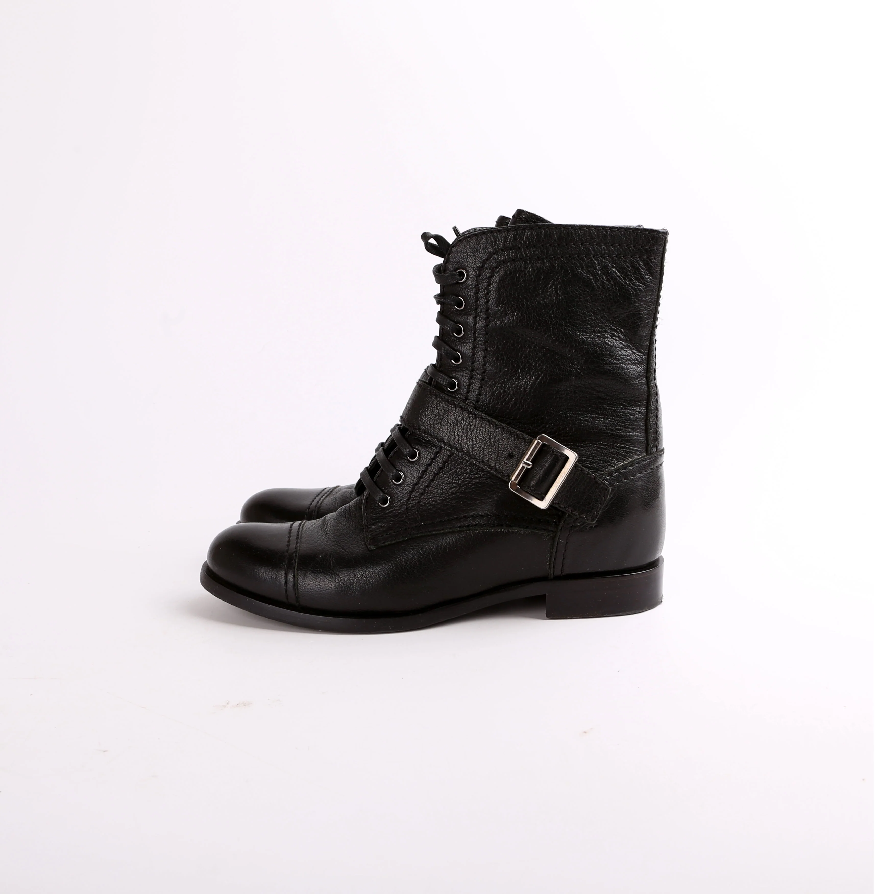 Leather Combat Boots Size 39 - Image 2