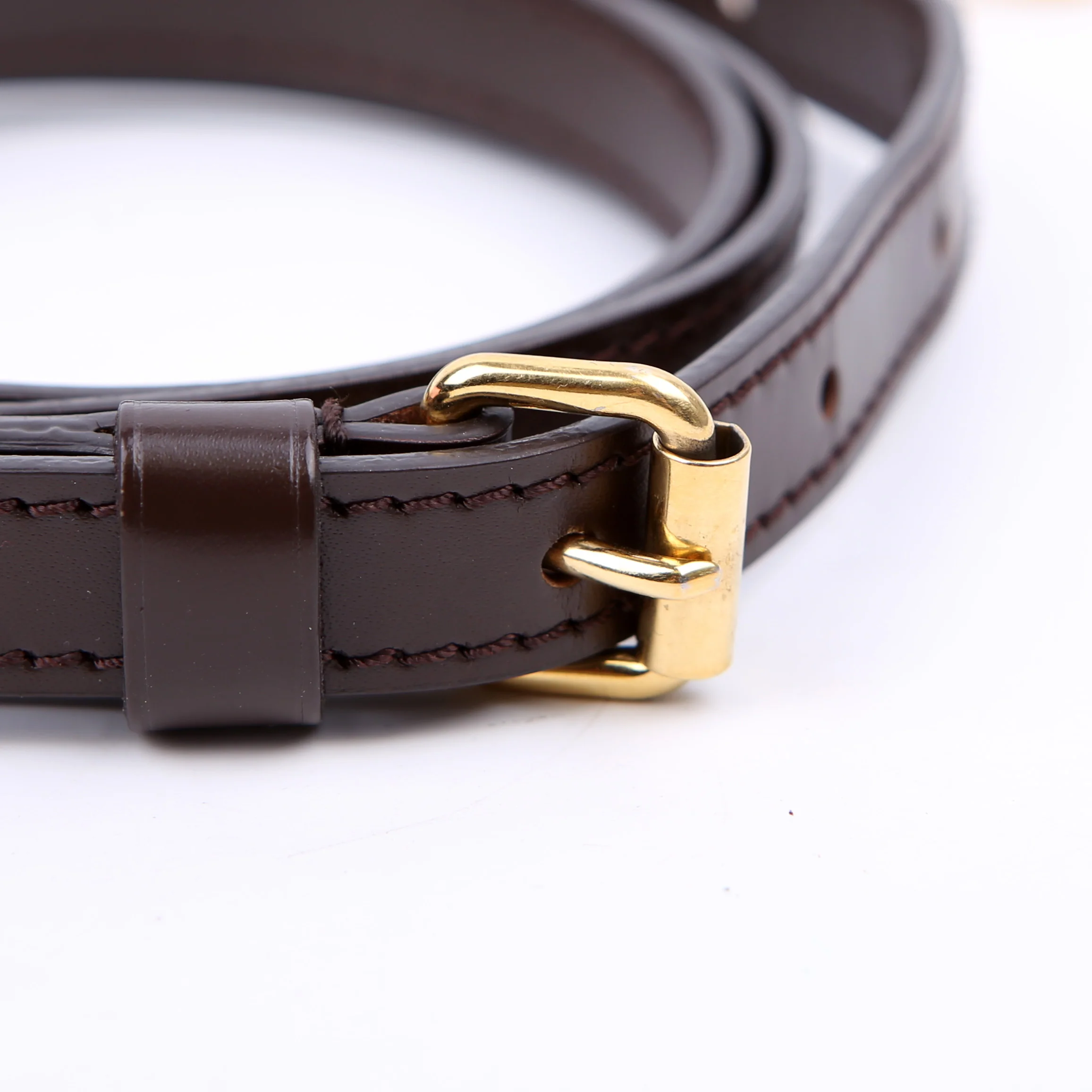 Leather Crossbody Damier Ebene Strap - Image 5