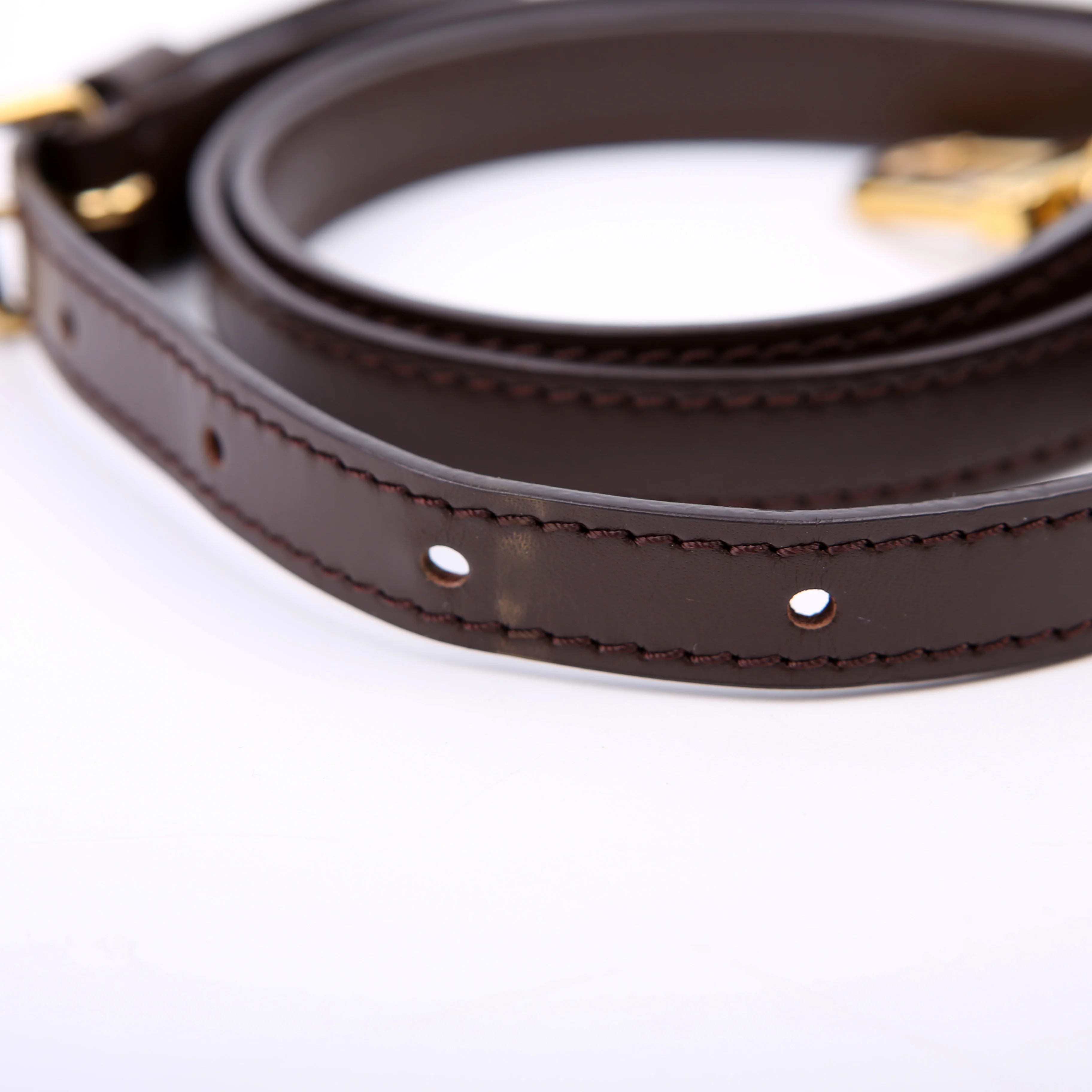 Leather Crossbody Damier Ebene Strap - Image 7