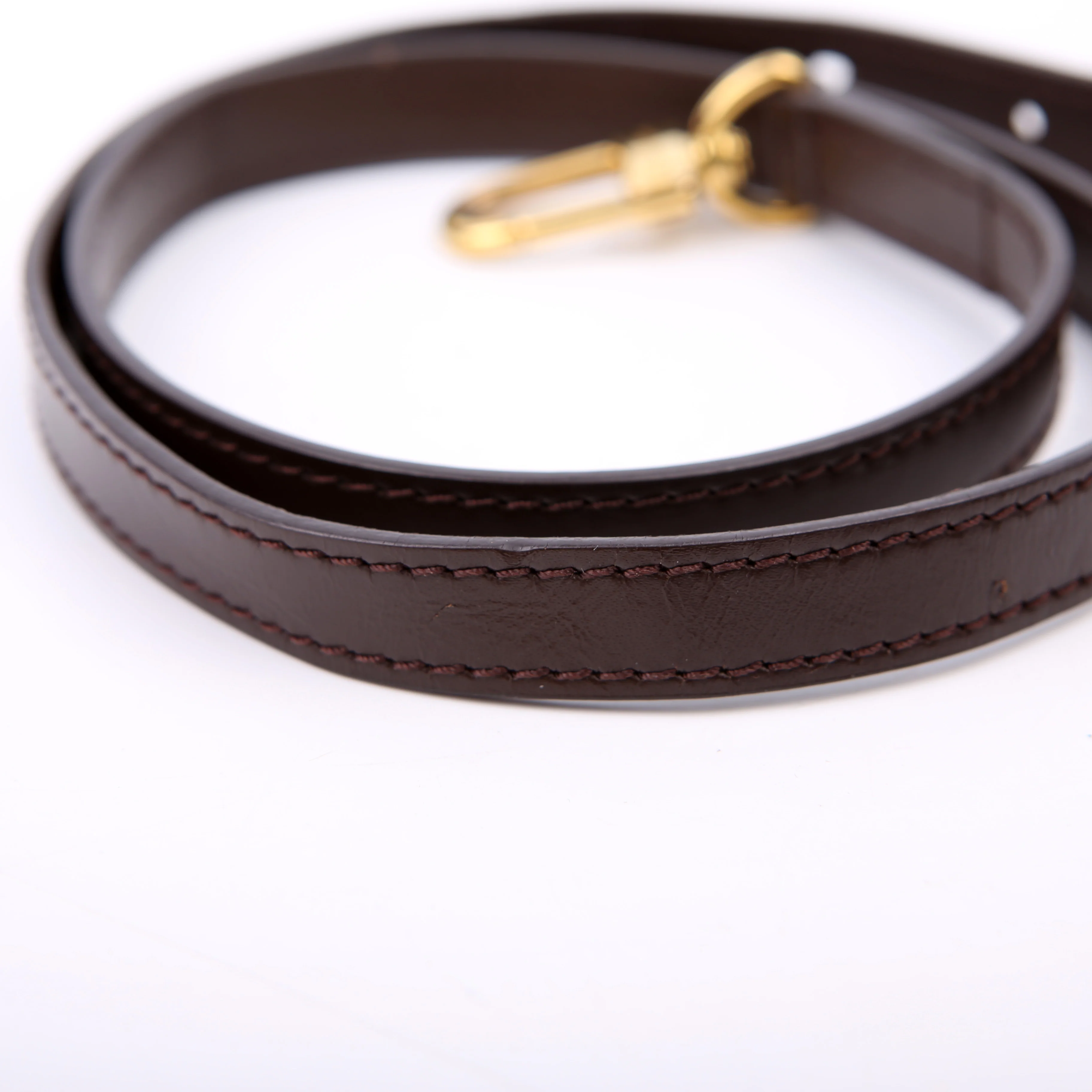 Leather Crossbody Damier Ebene Strap - Image 9