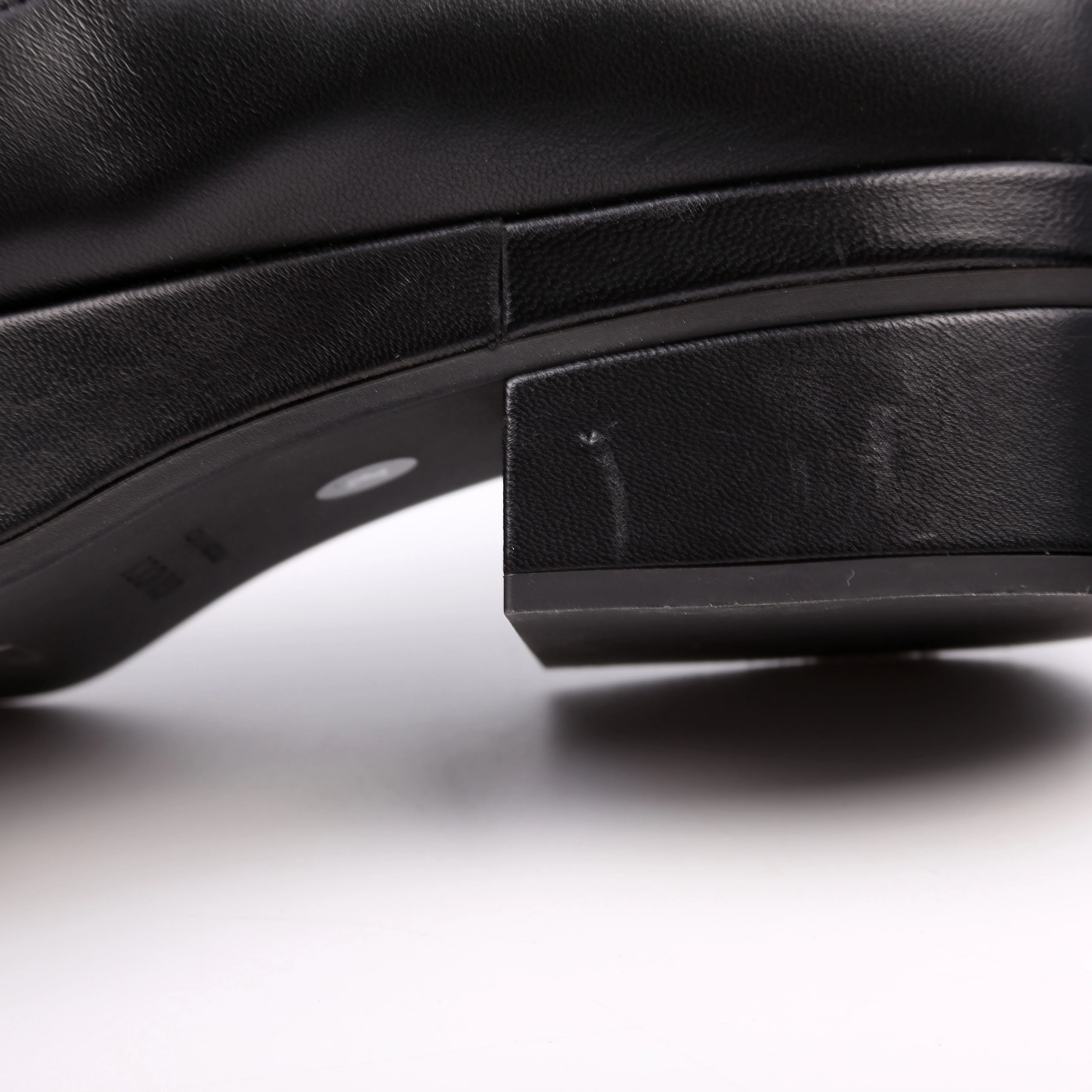 Leather Cut-Out Mary Jane Pumps Size 38 Black - Image 9