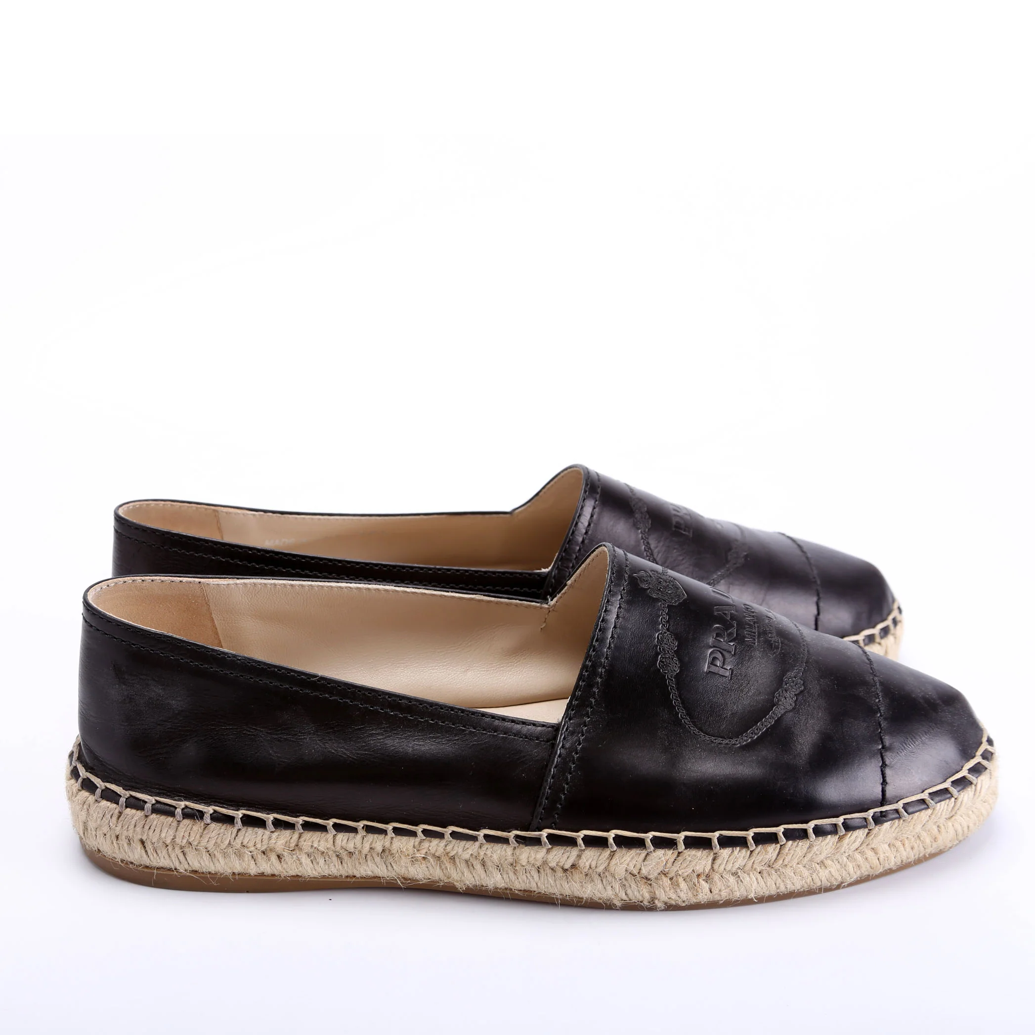 Leather Espadrille Size 39.5 Black - Image 3