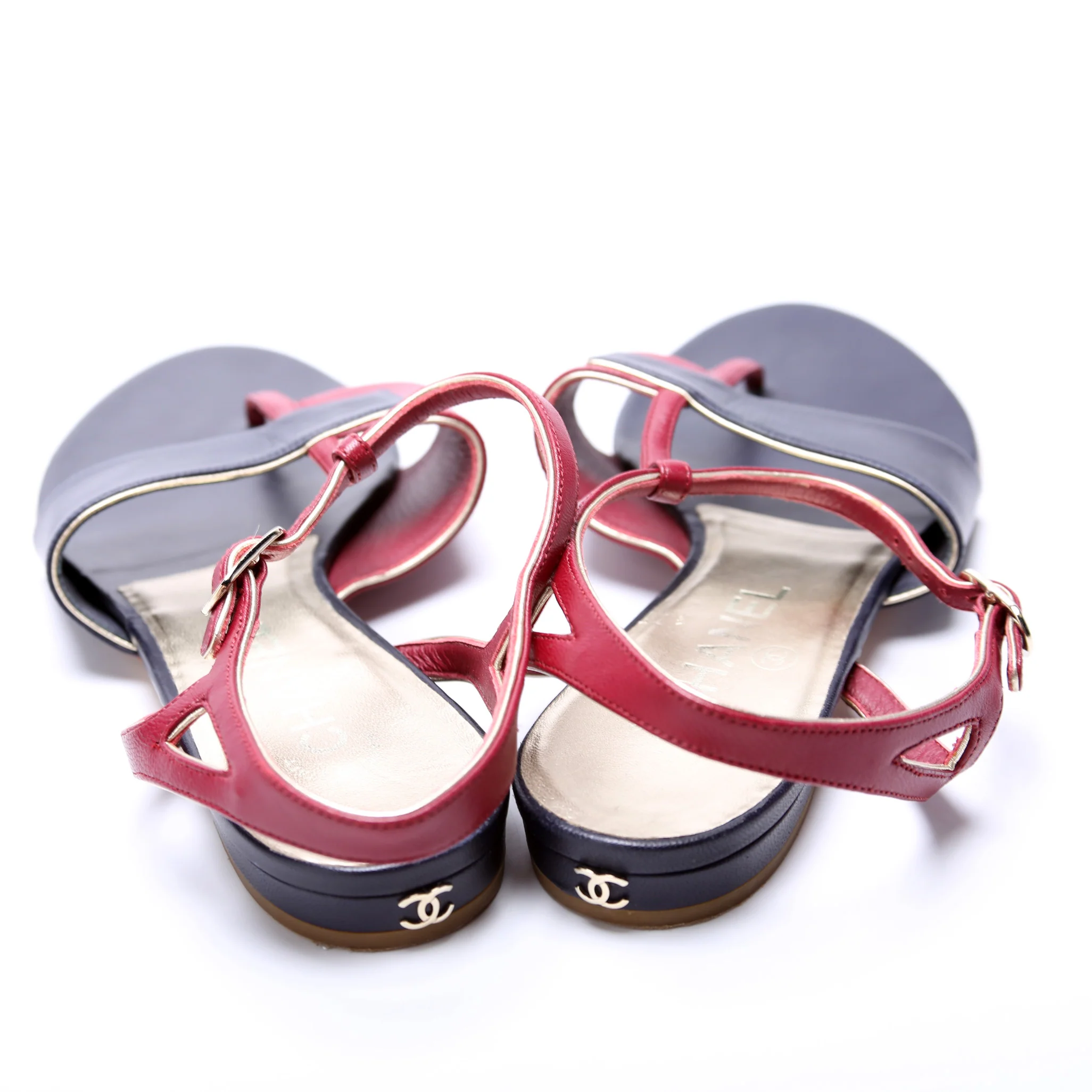 Leather Flat Sandals Size 39.5 - Image 3