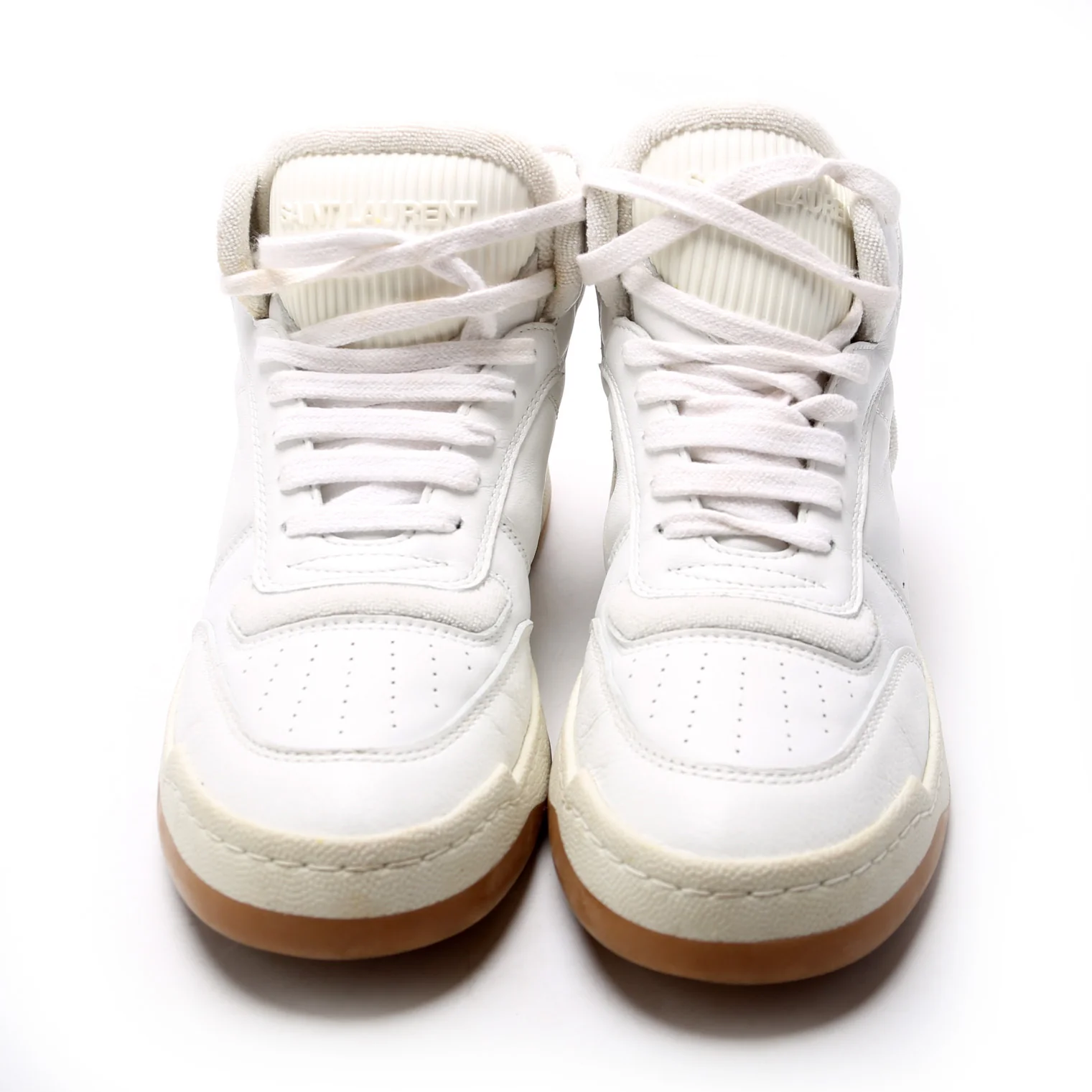 Leather High Top Sneakers Size 38.5 - Image 2