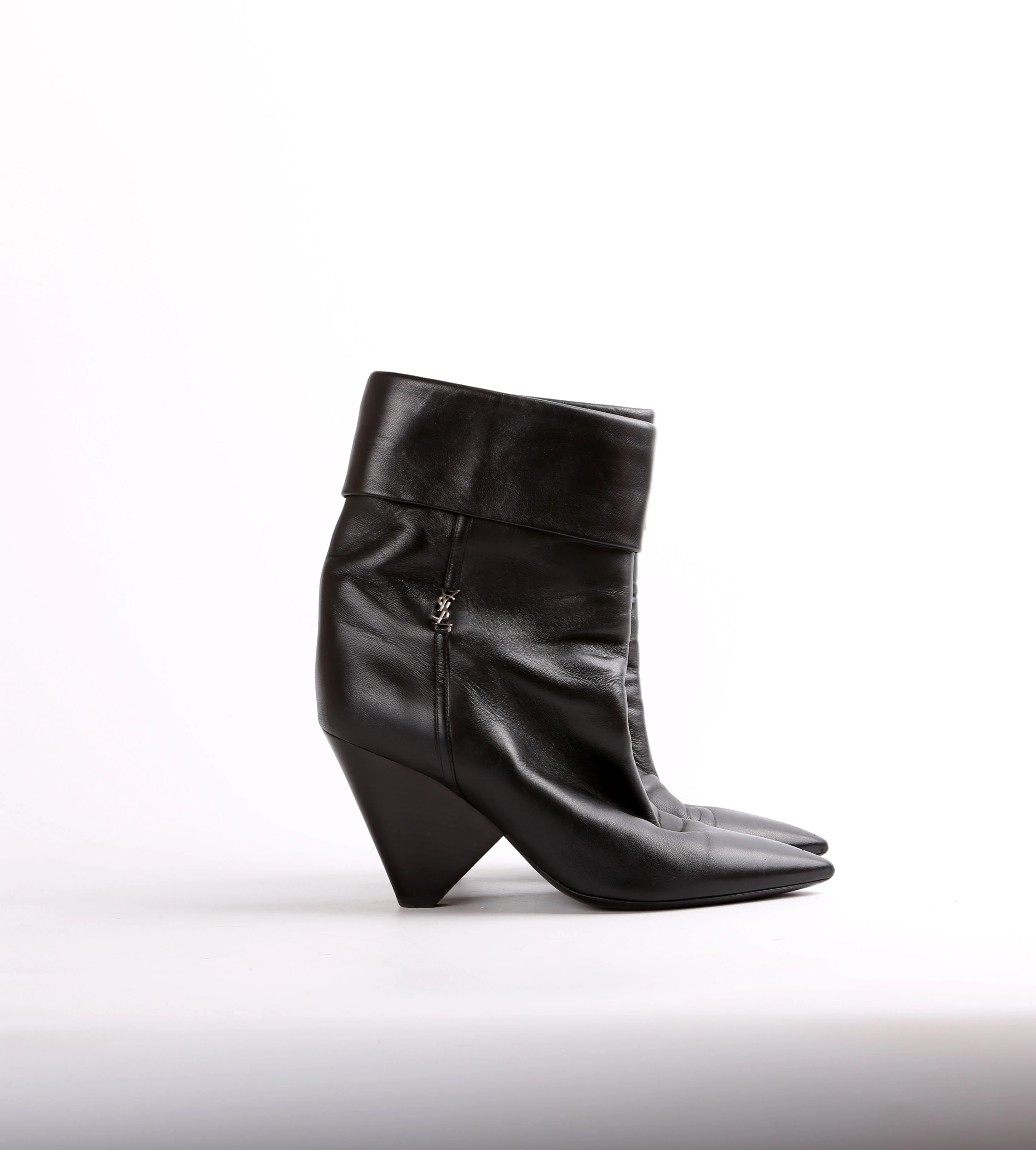 Leather Niki 95MM Booties Size 40 - Image 3