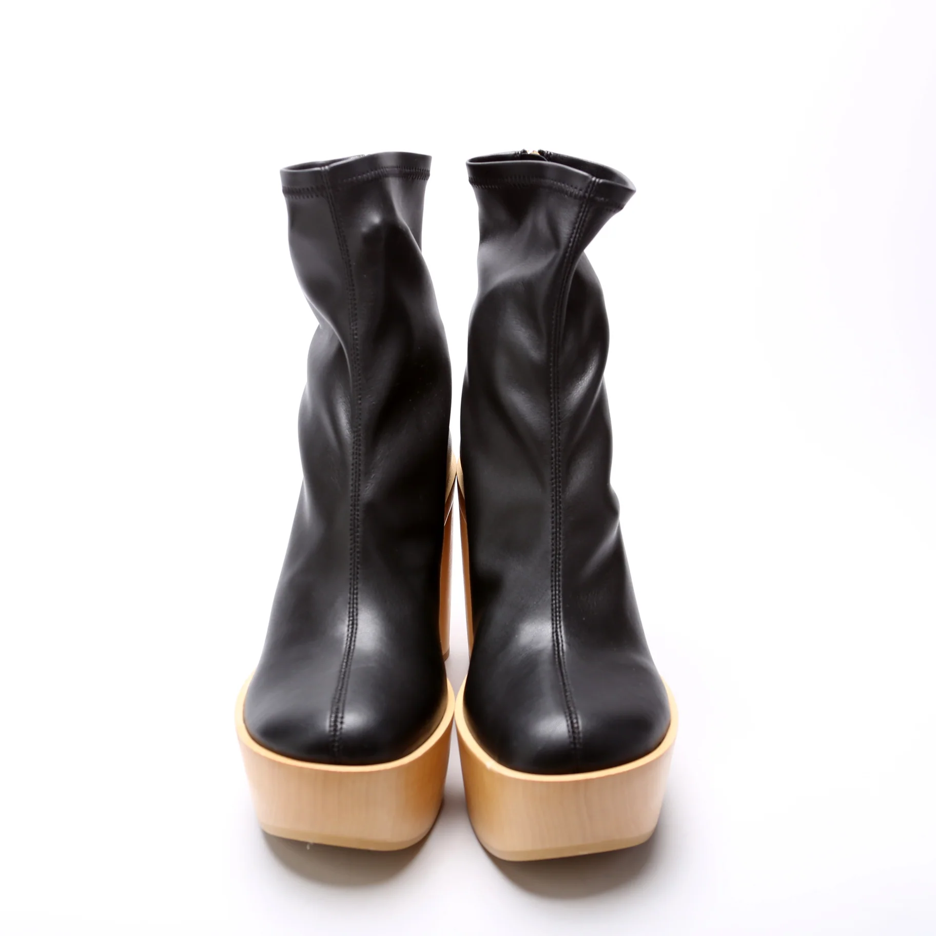 Leather Platform Booties Size 38 - Image 2