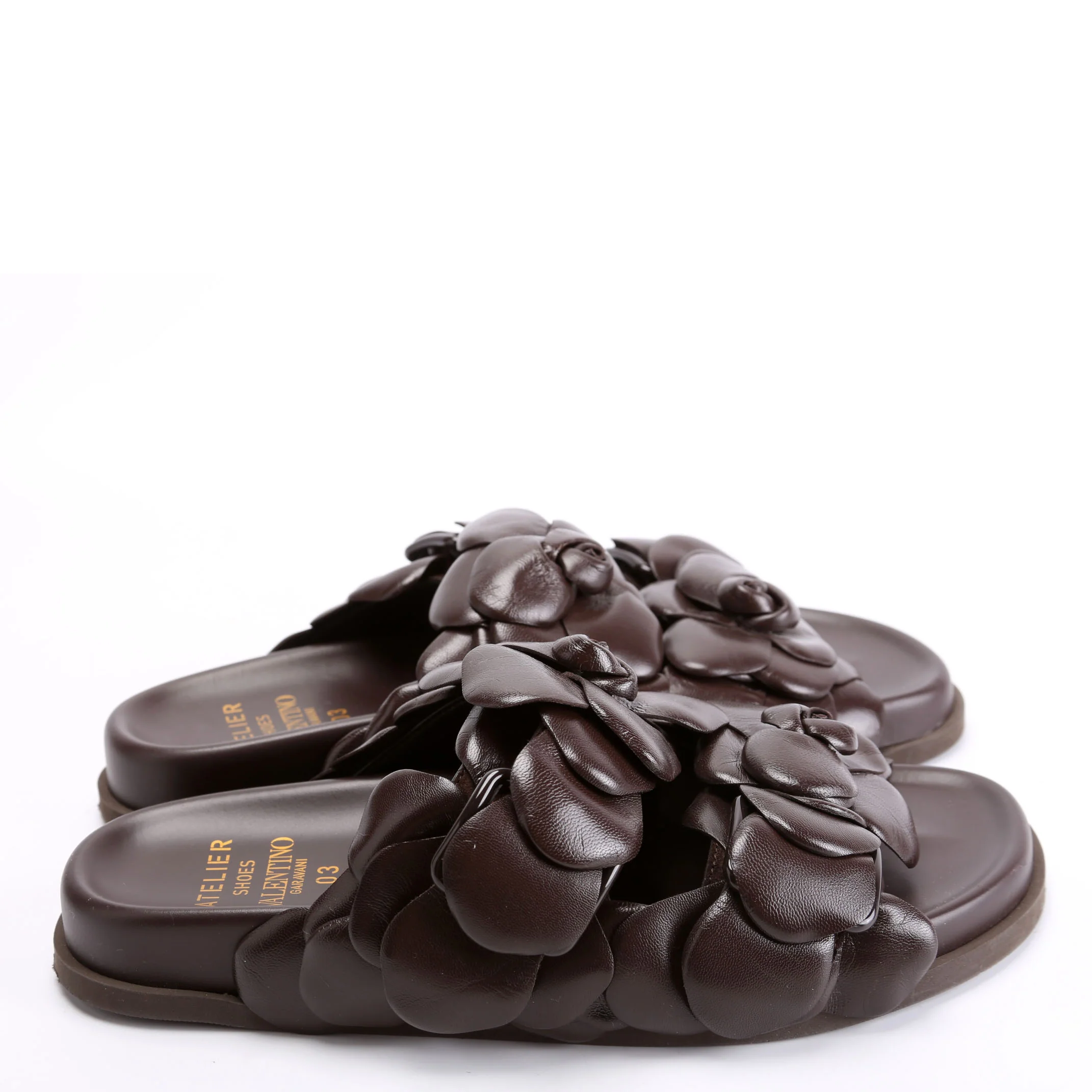 Leather Rose Edition Mule Sandals Size 36.5 Brown - Image 3