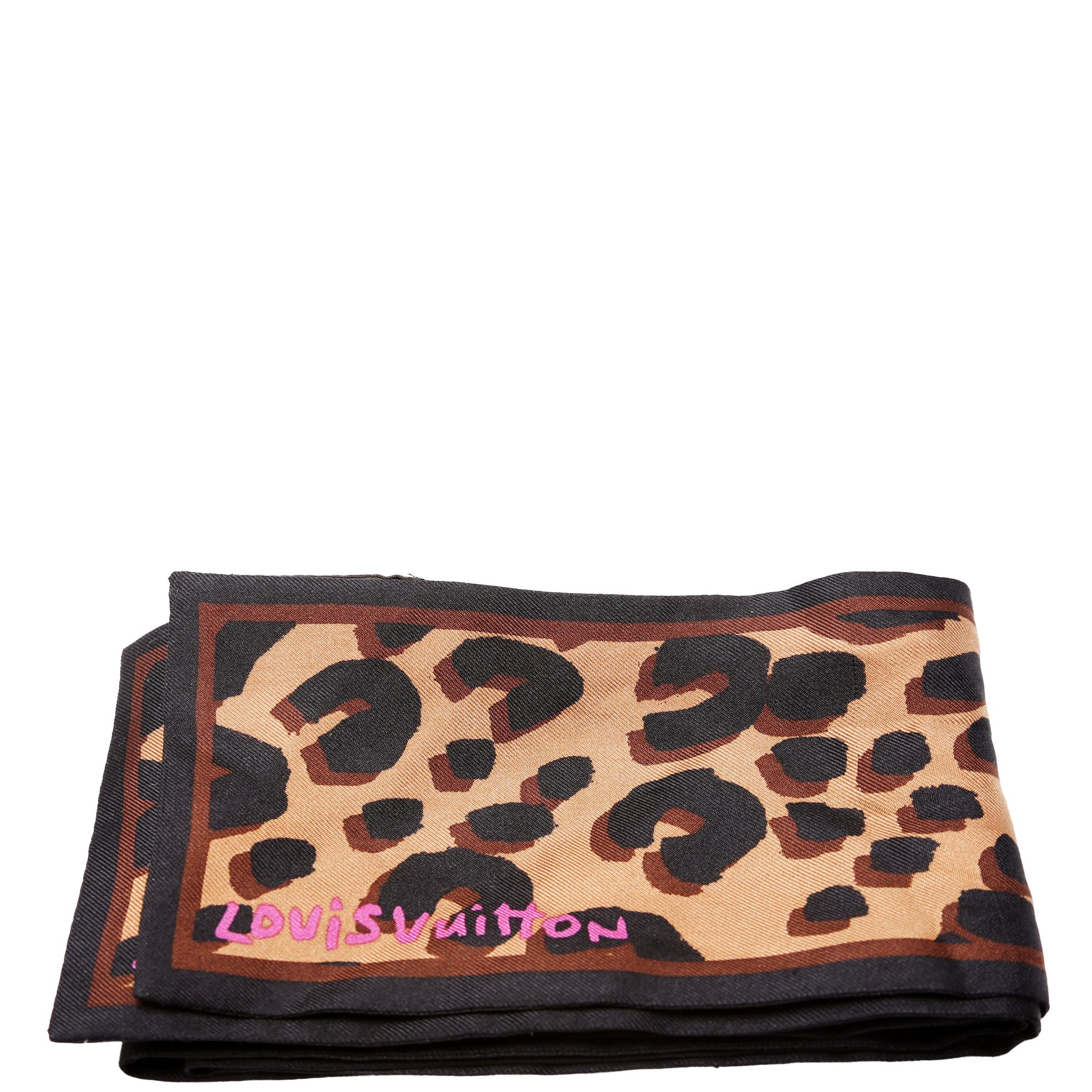 Leopard Bandeau Silk Scarf Brown - Image 2