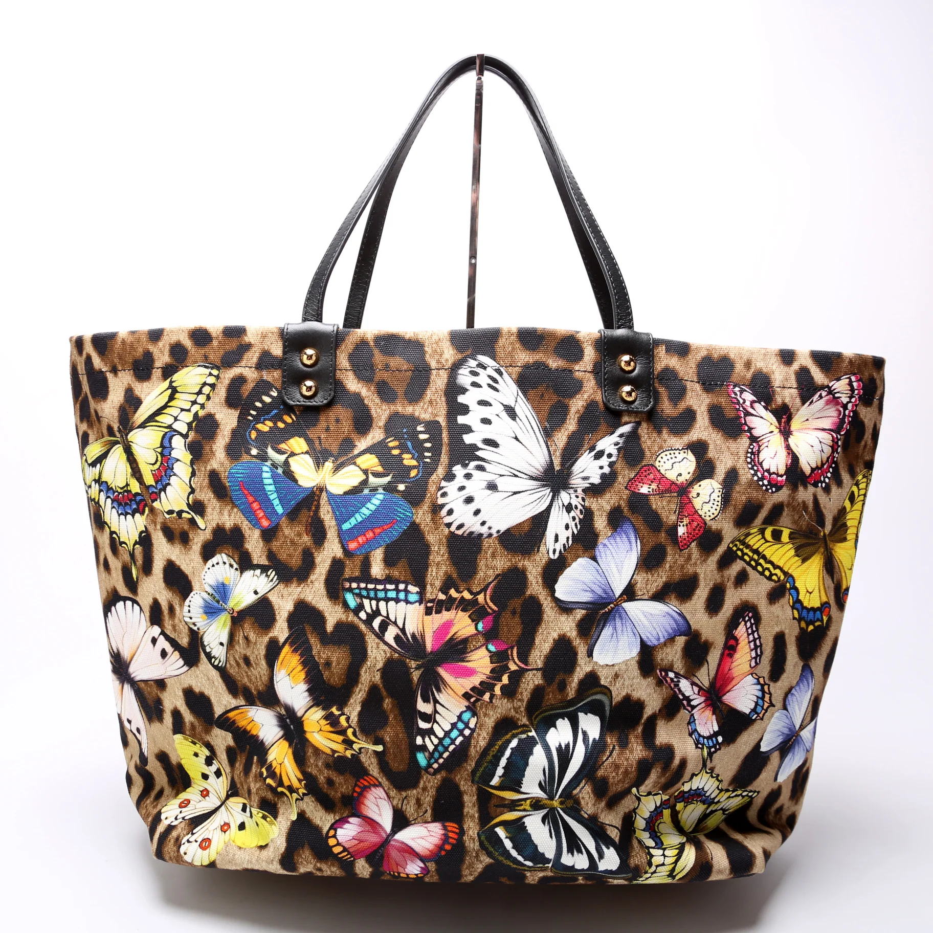 Leopard Butterfly Canvas Tote