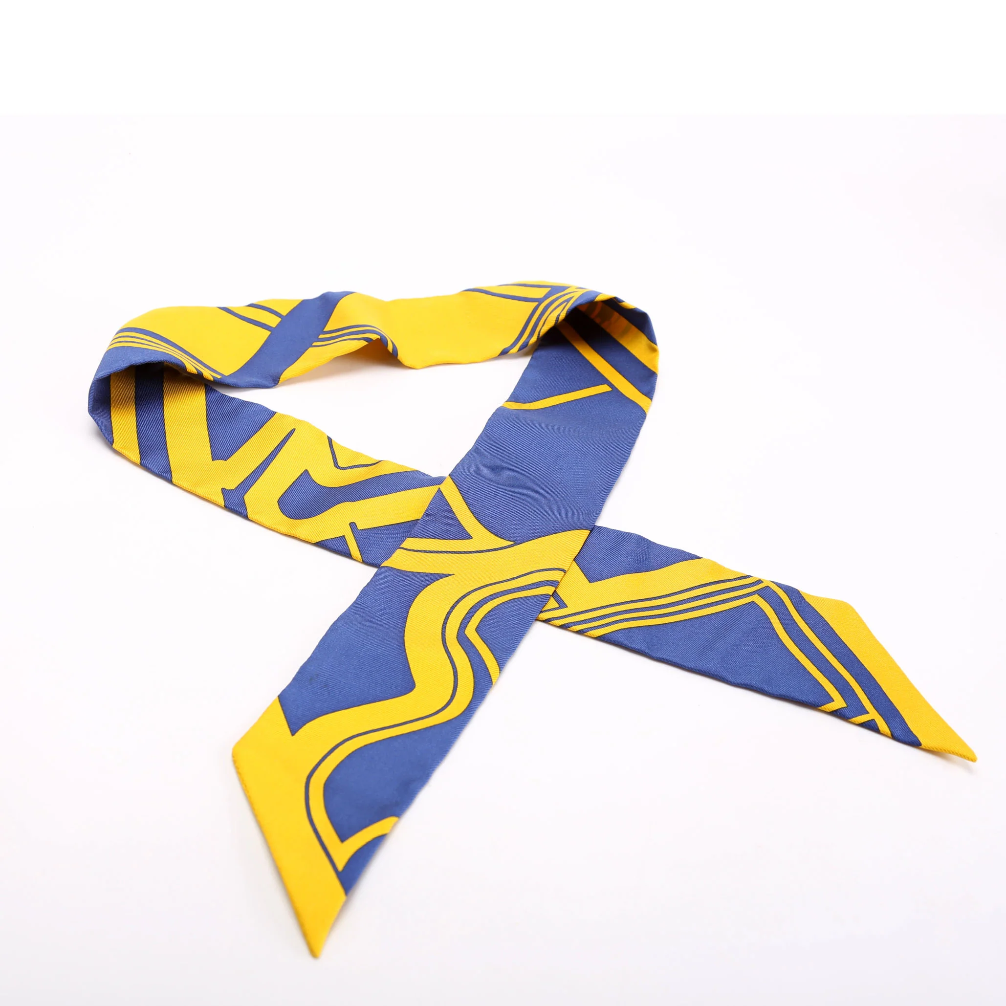 Les Coupes Tattoo Twilly Silk Blue/Yellow - Image 3