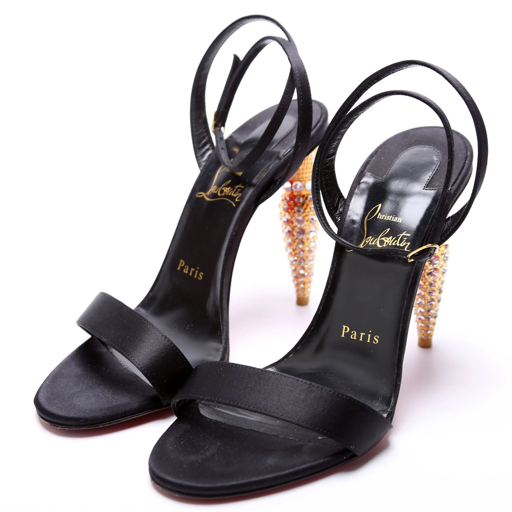 Lipstrass Queen 100MM Satin Sandals Size 38 - Image 2