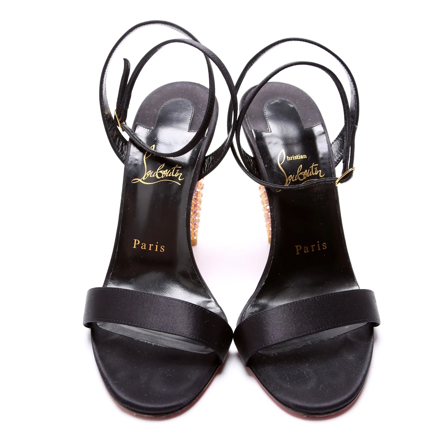 Lipstrass Queen 100MM Satin Sandals Size 38 - Image 3