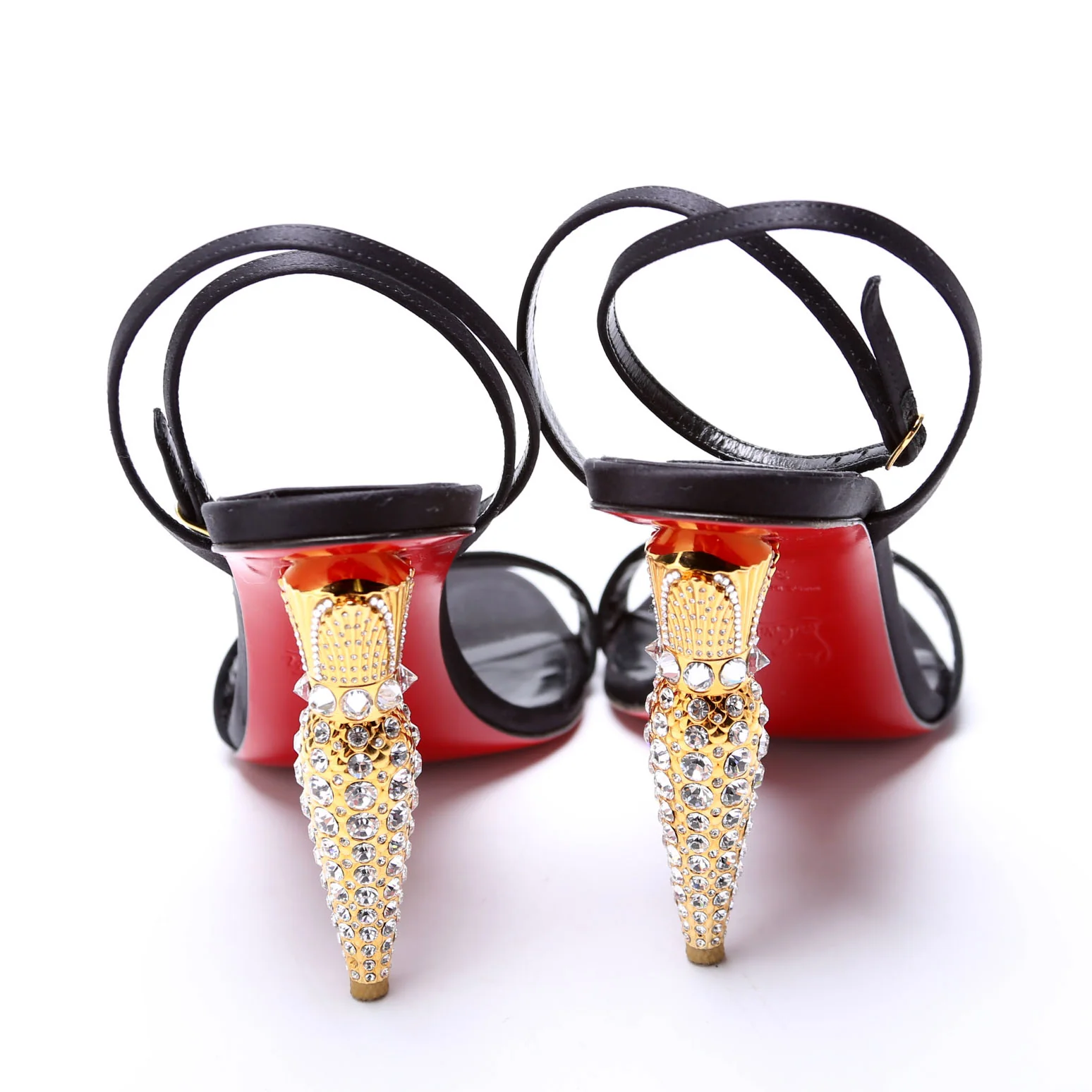Lipstrass Queen 100MM Satin Sandals Size 38 - Image 6
