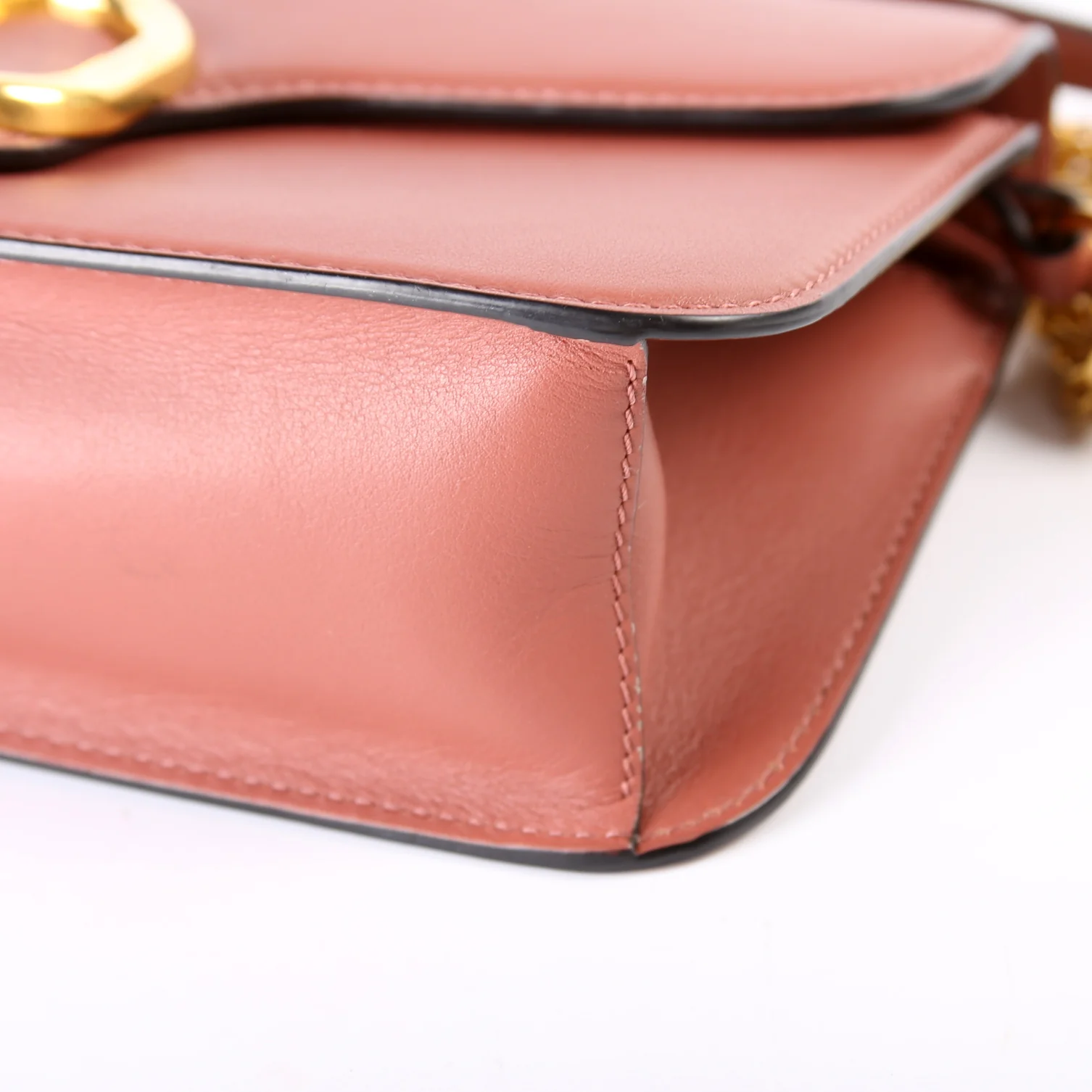 Loco V Logo Calfskin Shoulder Bag - Image 7