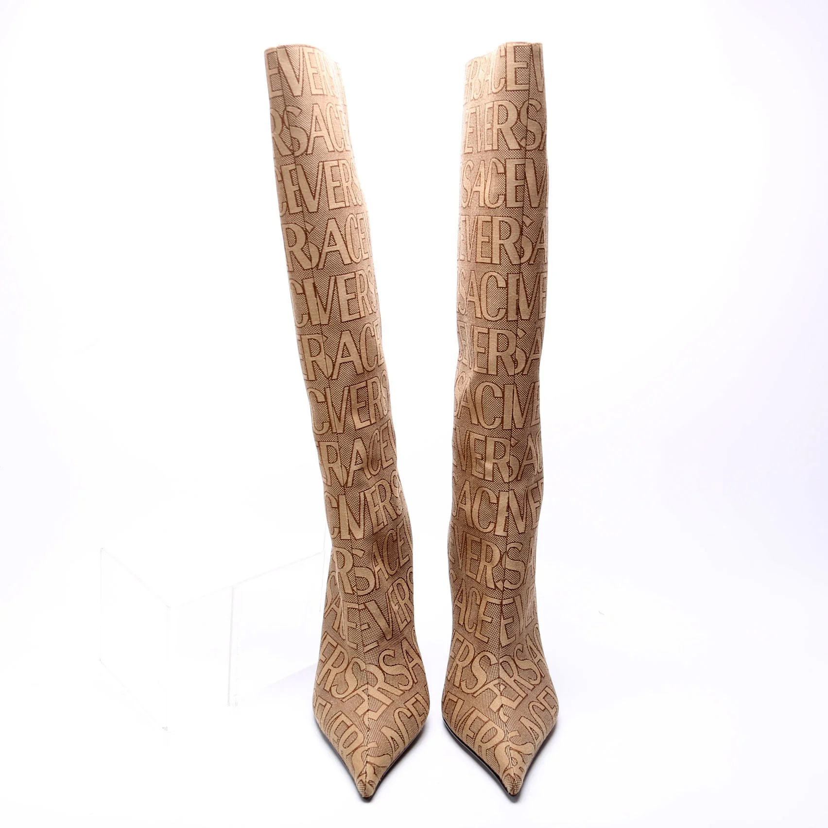 Logo All Over Knee-High Boots Size 40 - Image 2