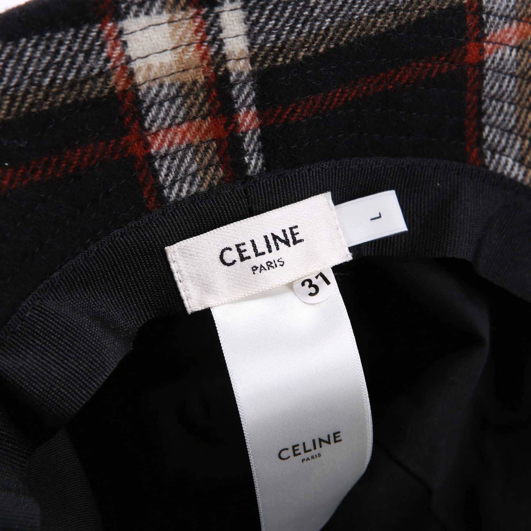 Logo Check Bucket Logo Wool Hat Size Large Black - Image 6