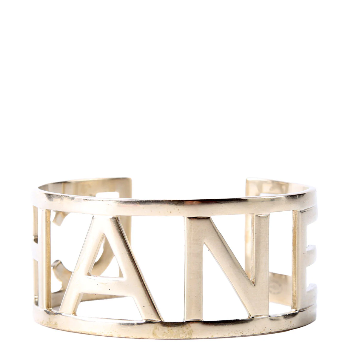 Logo Cutout Cuff Bracelet Gold