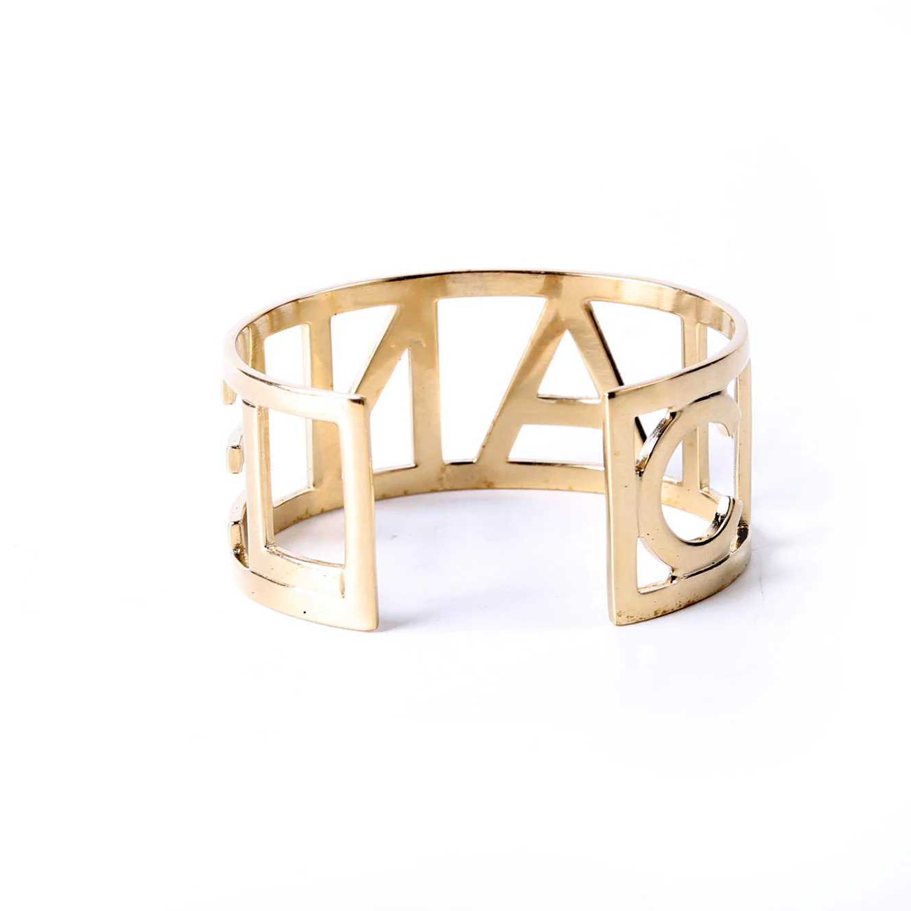 Logo Cutout Cuff Bracelet Gold - Image 3
