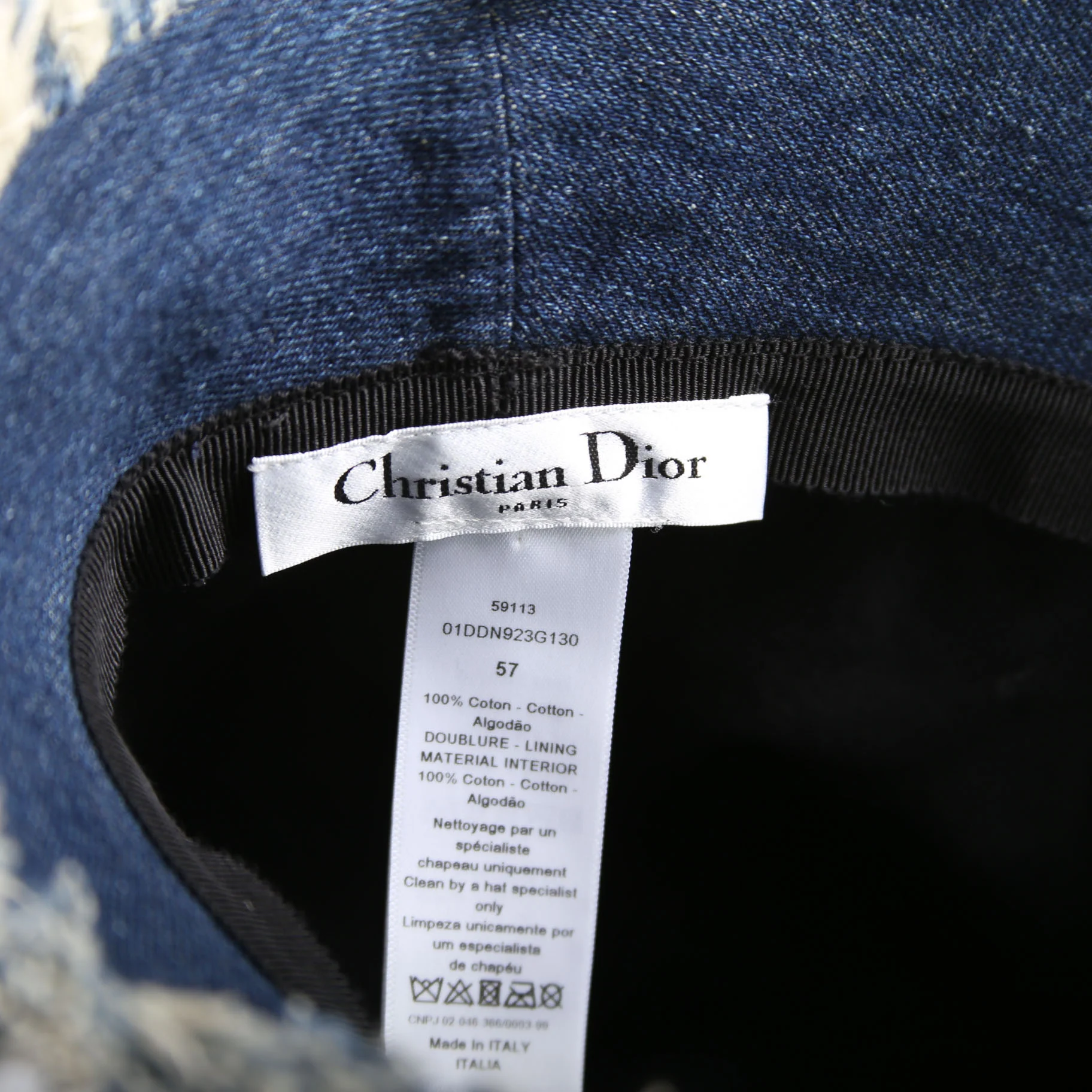 Logo Denim Bucket Hat Size 57 Blue - Image 6