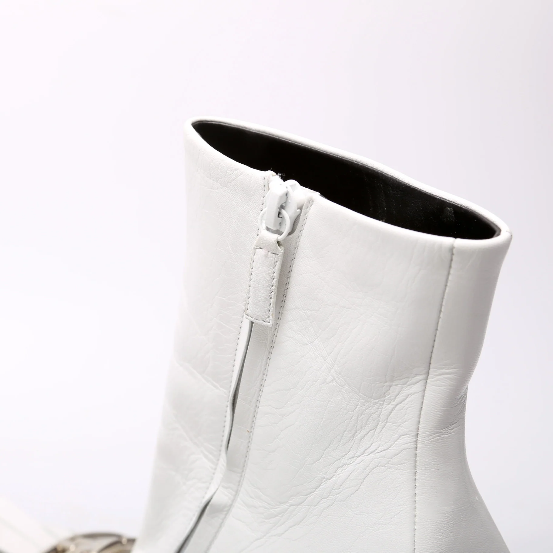 Logo Leather Booties Size 39 - Image 5