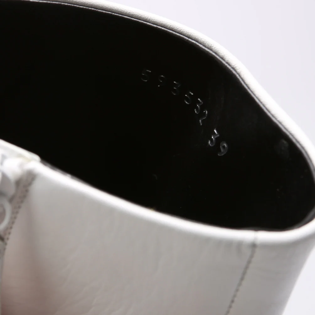 Logo Leather Booties Size 39 - Image 6