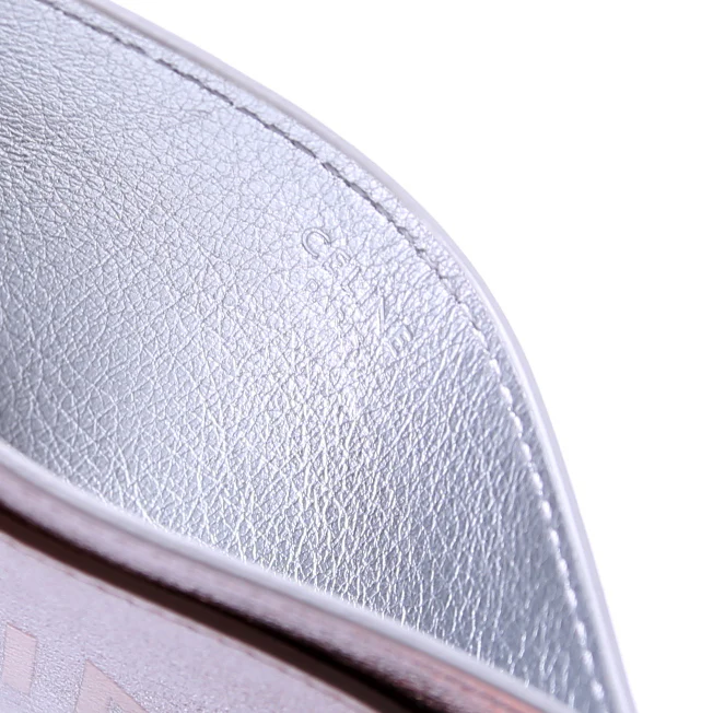 Logo Leather Card Holder Silver - Image 6