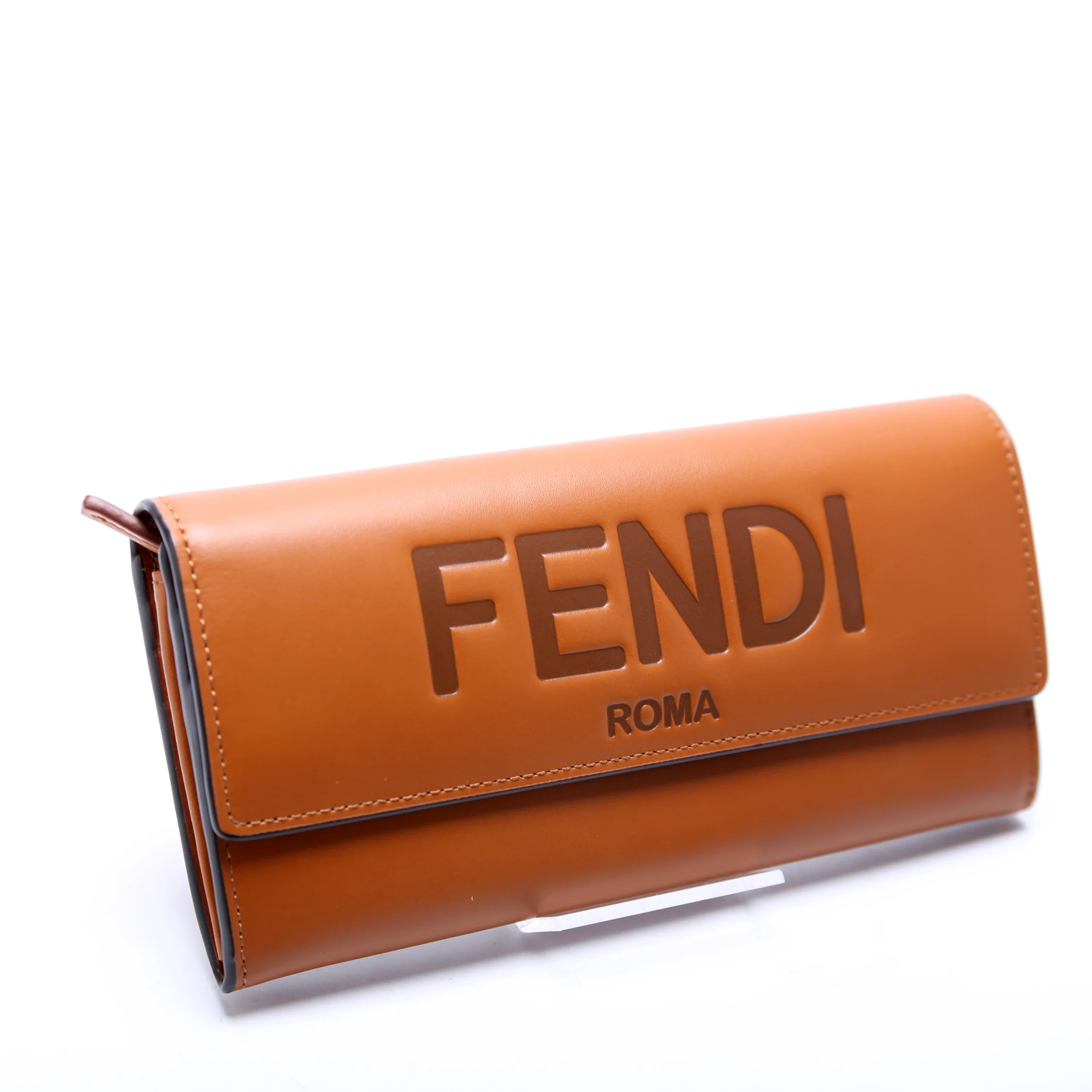 Logo Leather Flap Wallet Brown - Image 2